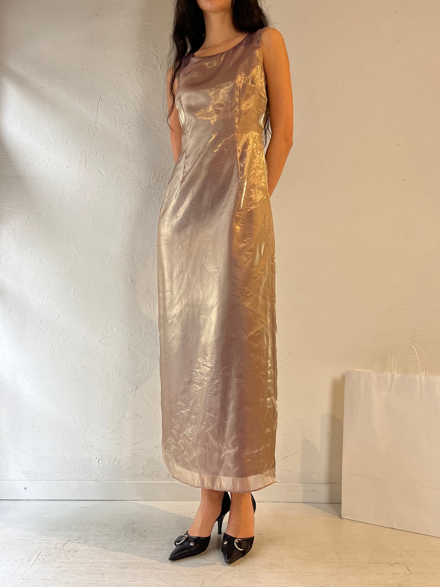 90s ‘Cartise’ Shiny Maxi Dress / Medium