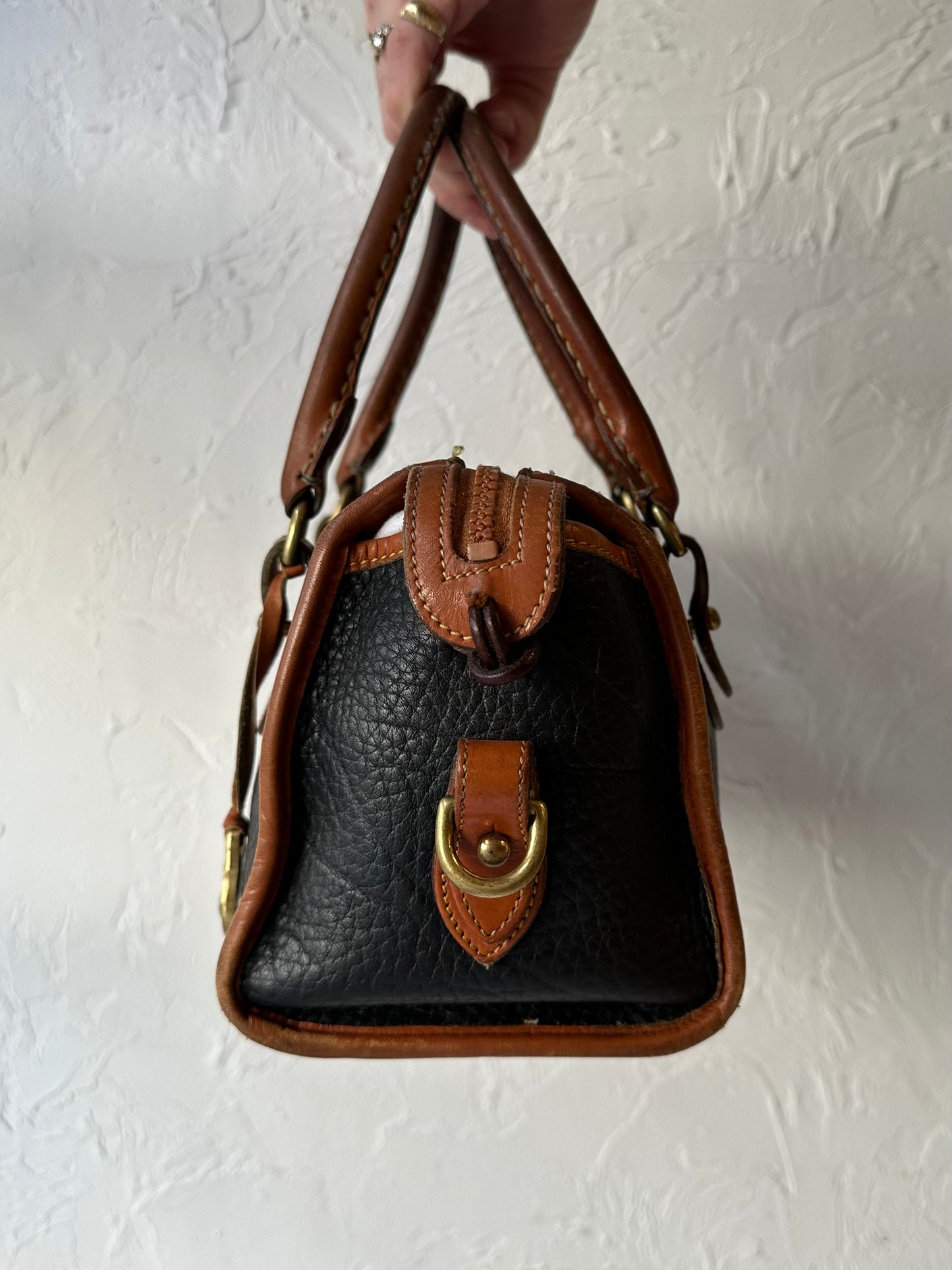 Vintage 90s ‘Dooney & Bourke’ Black and Tan Mini Bag