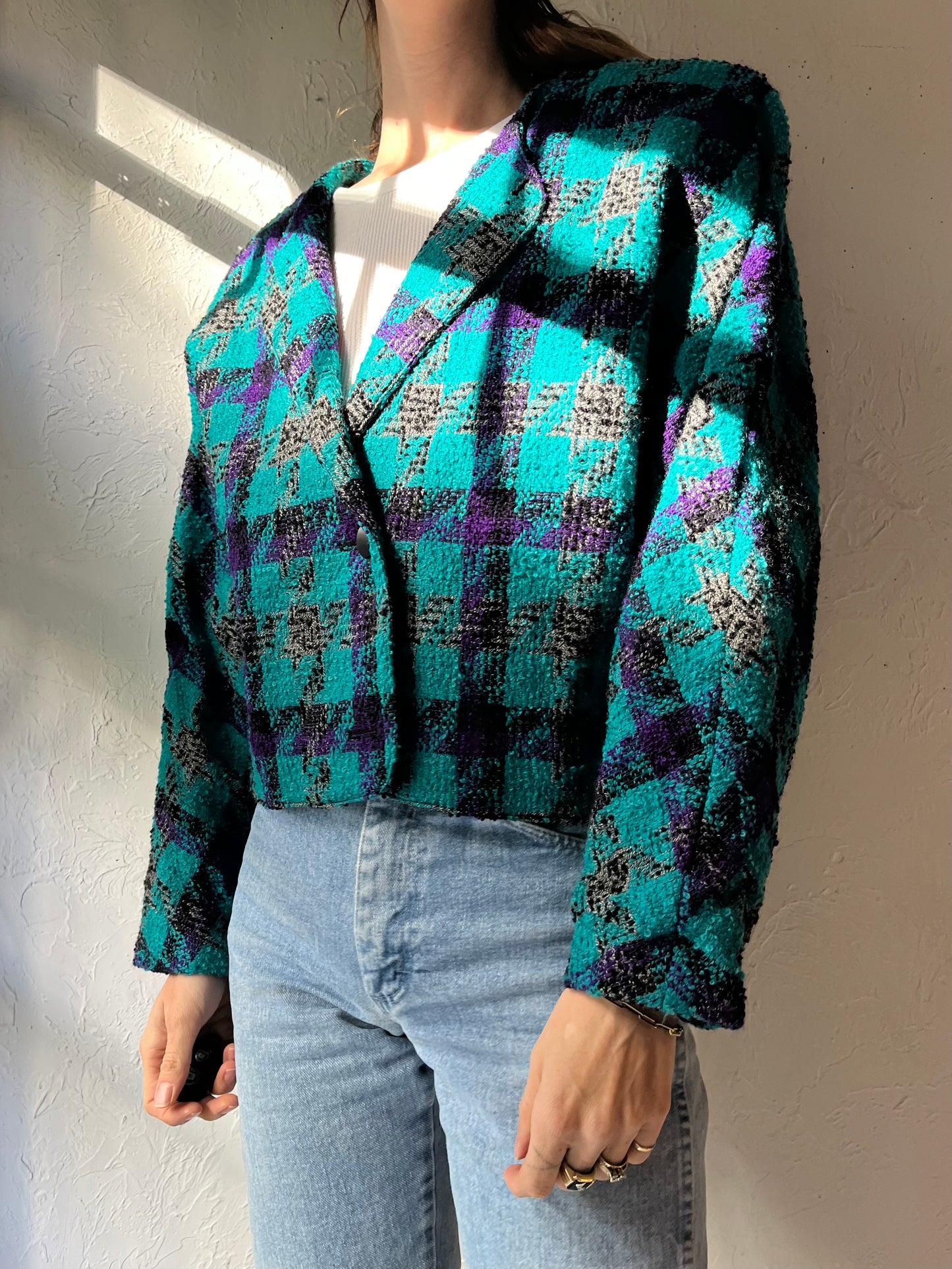 80s 'Mr Jax' Cropped Wool Jacket / Large