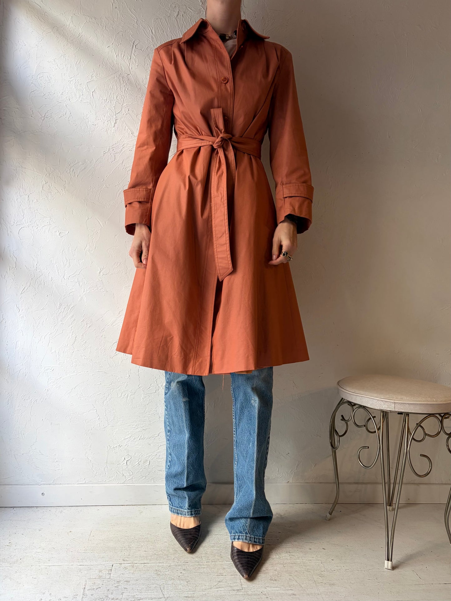 80s Orange Fitted Coat / Small