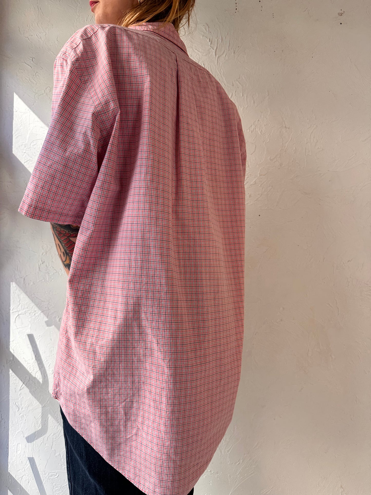 90s 'Ralph Lauren' Pink Short Sleeve Button Up Shirt / Medium