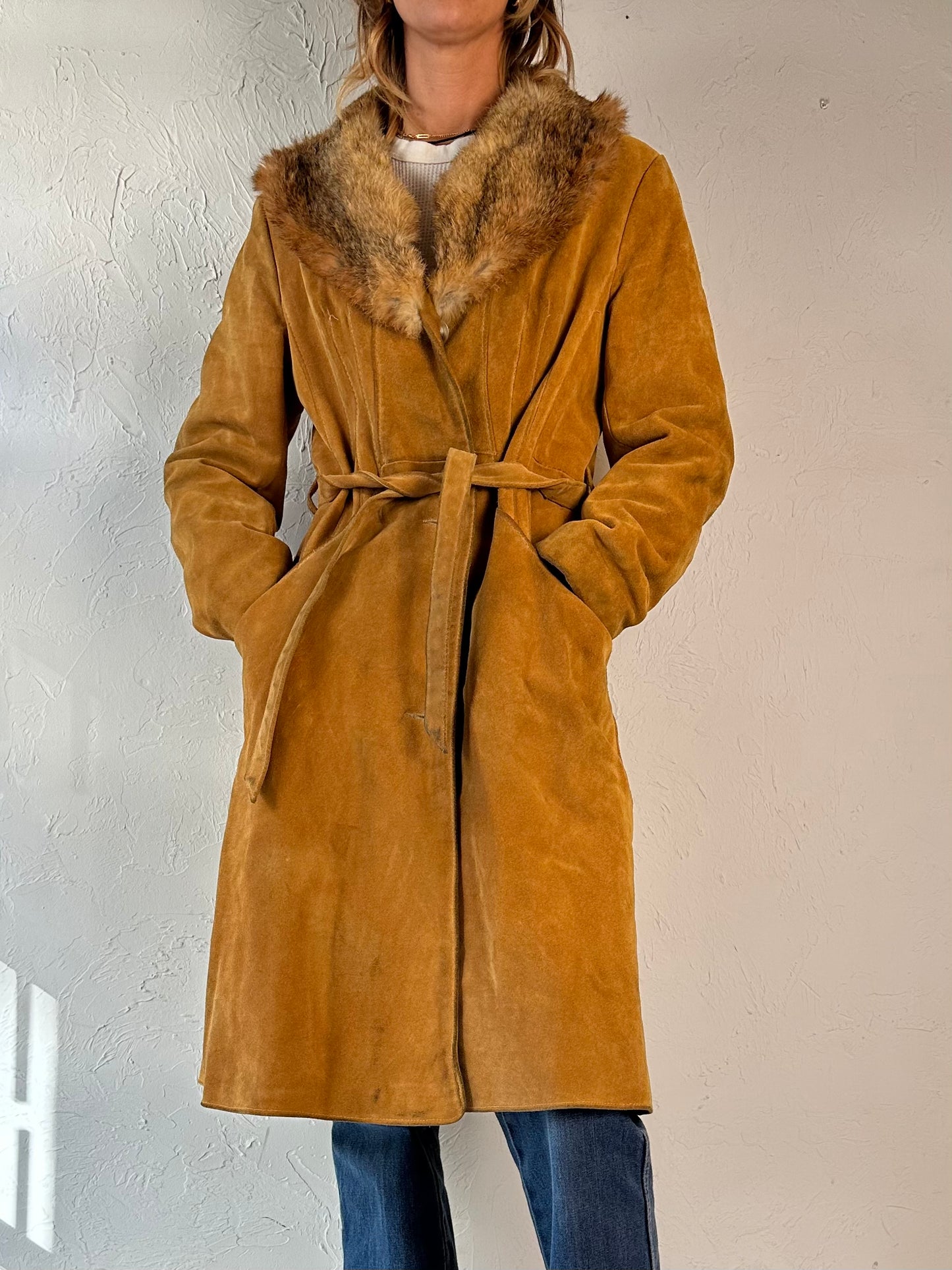 70s 'Fairweather' Suede Leather Penny Lane Coat / Small