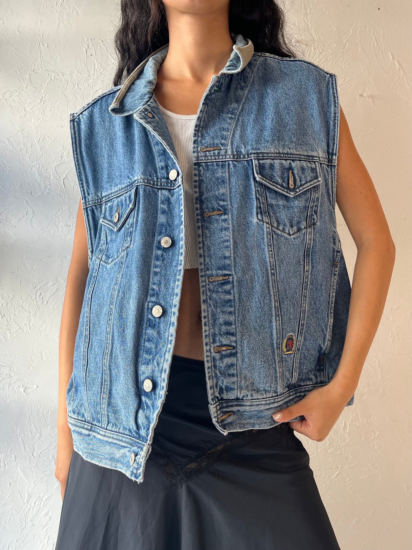 90s 'Tommy Hilfiger' Denim Vest / XL