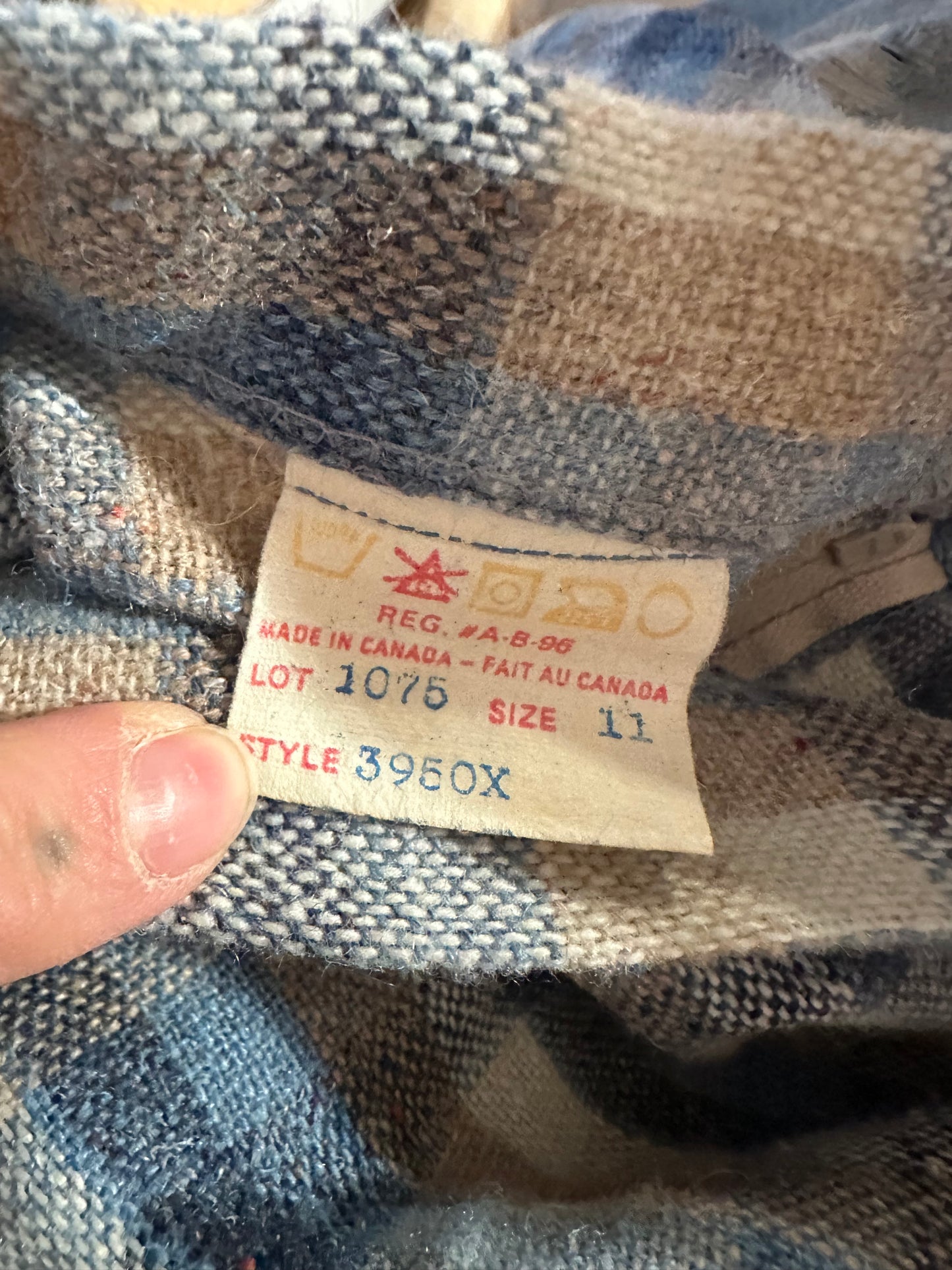 70s Blue Plaid Knit Midi Skirt / Small
