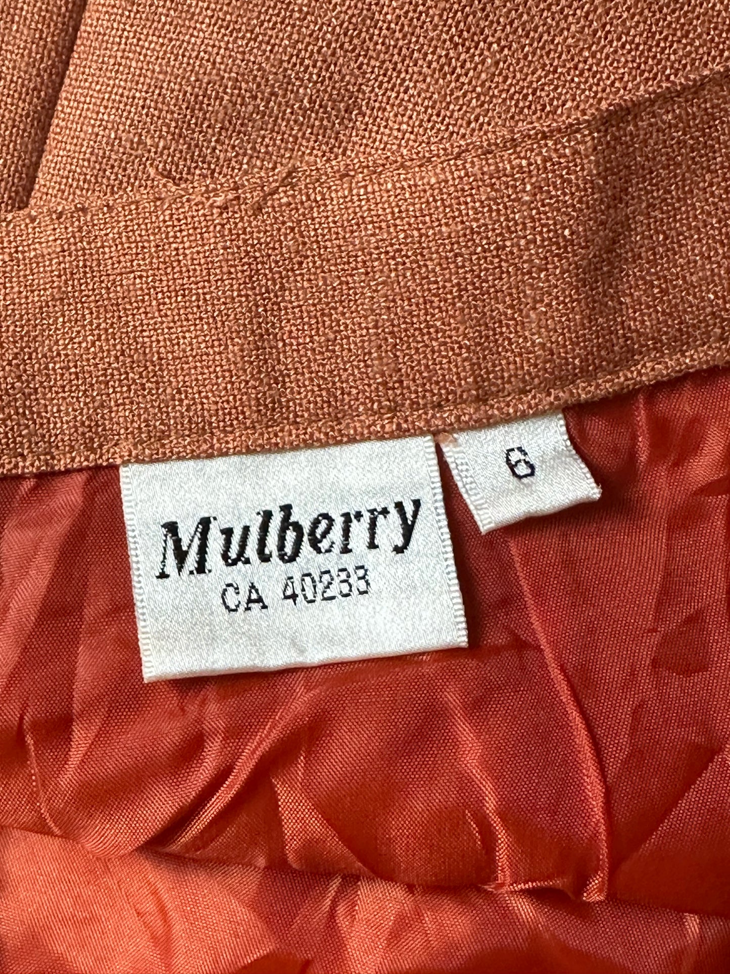 Y2k 'Mulberry' Orange Midi Skirt / Small