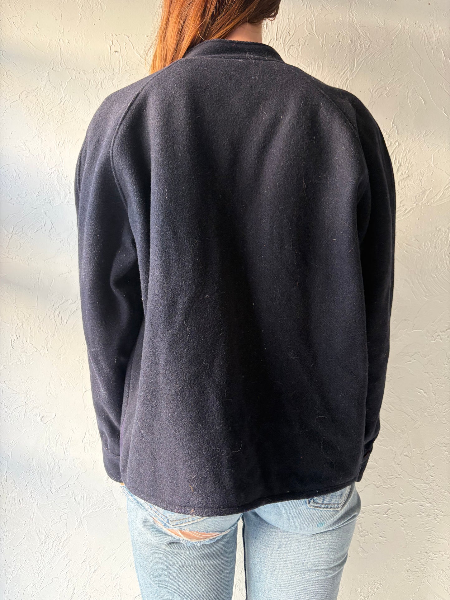 Vintage 70s Wool Varsity Bomber Jacket / Medium