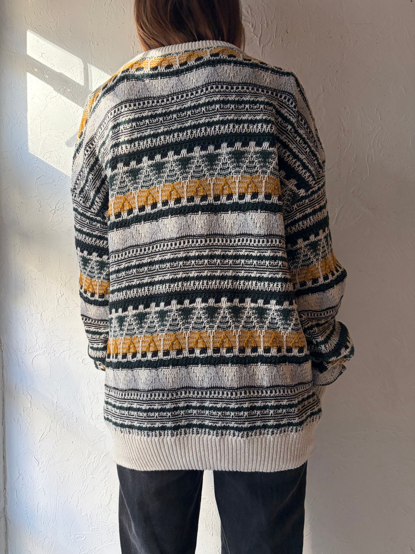 90s 'Tundra' Pullover Cotton Sweater / Large