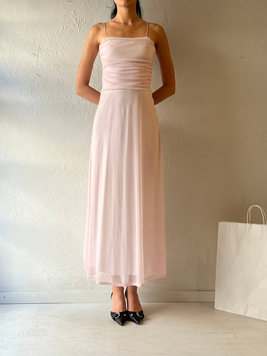 90s ‘Le Chateau’ Pale Pink Formal Dress / Small