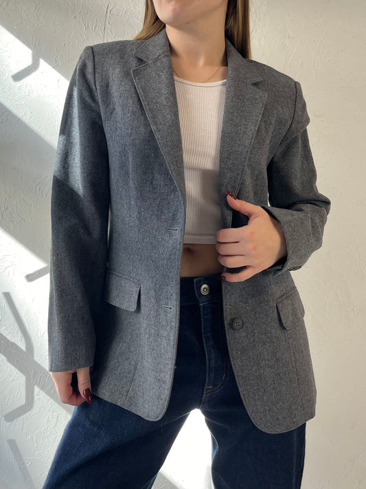 90s ‘Pendleton’ Gray Wool Blazer Jacket / Medium