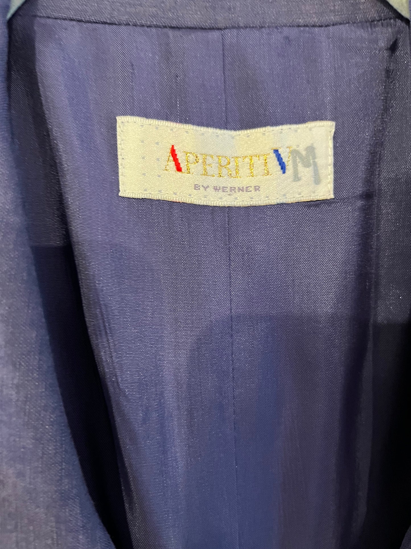 Vintage ‘Aperitiv’ Blue Button Up Collared Dress / Large