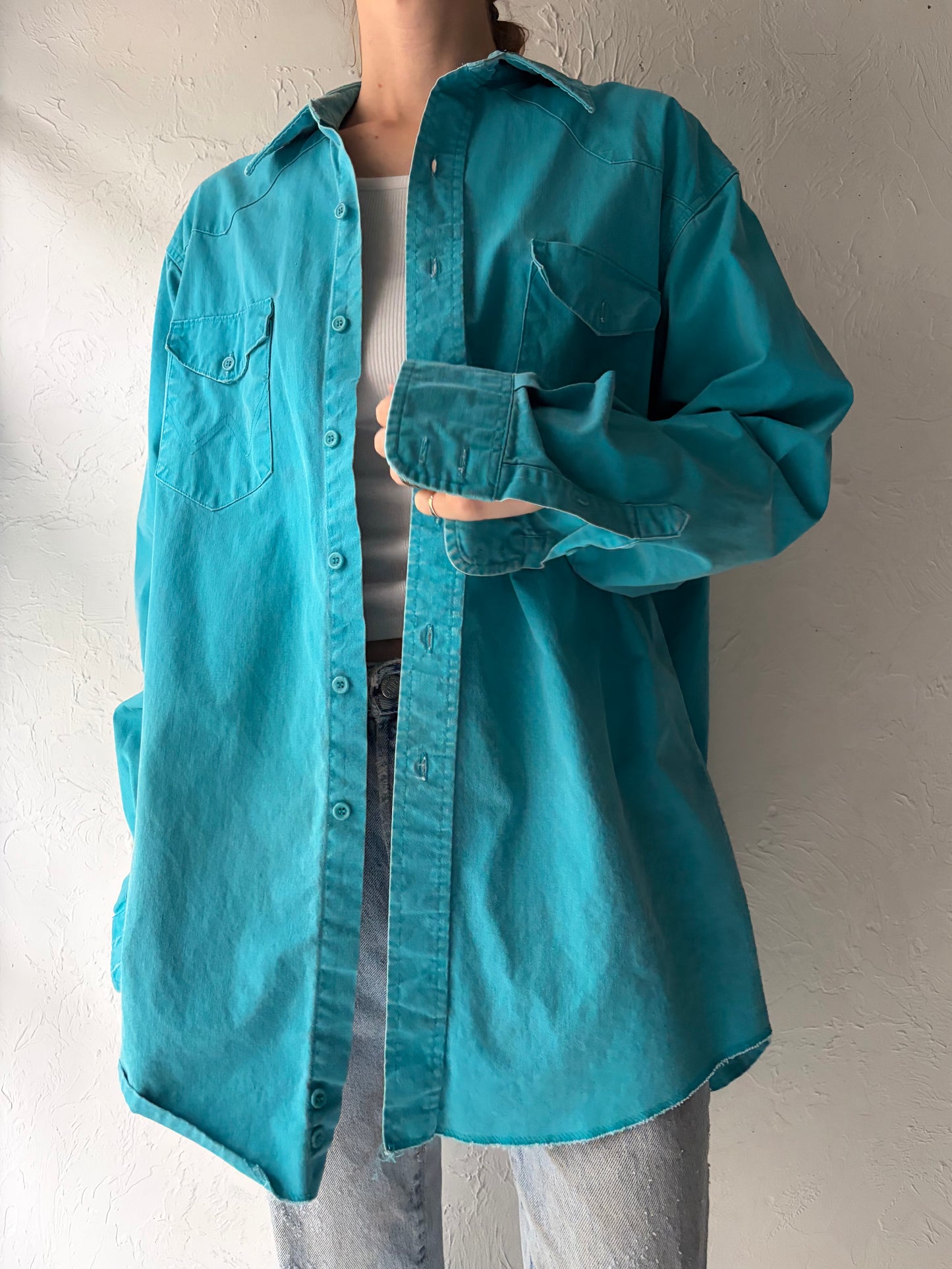 Vintage 'Wrangler' Thick Cotton Button Up Shirt / XL