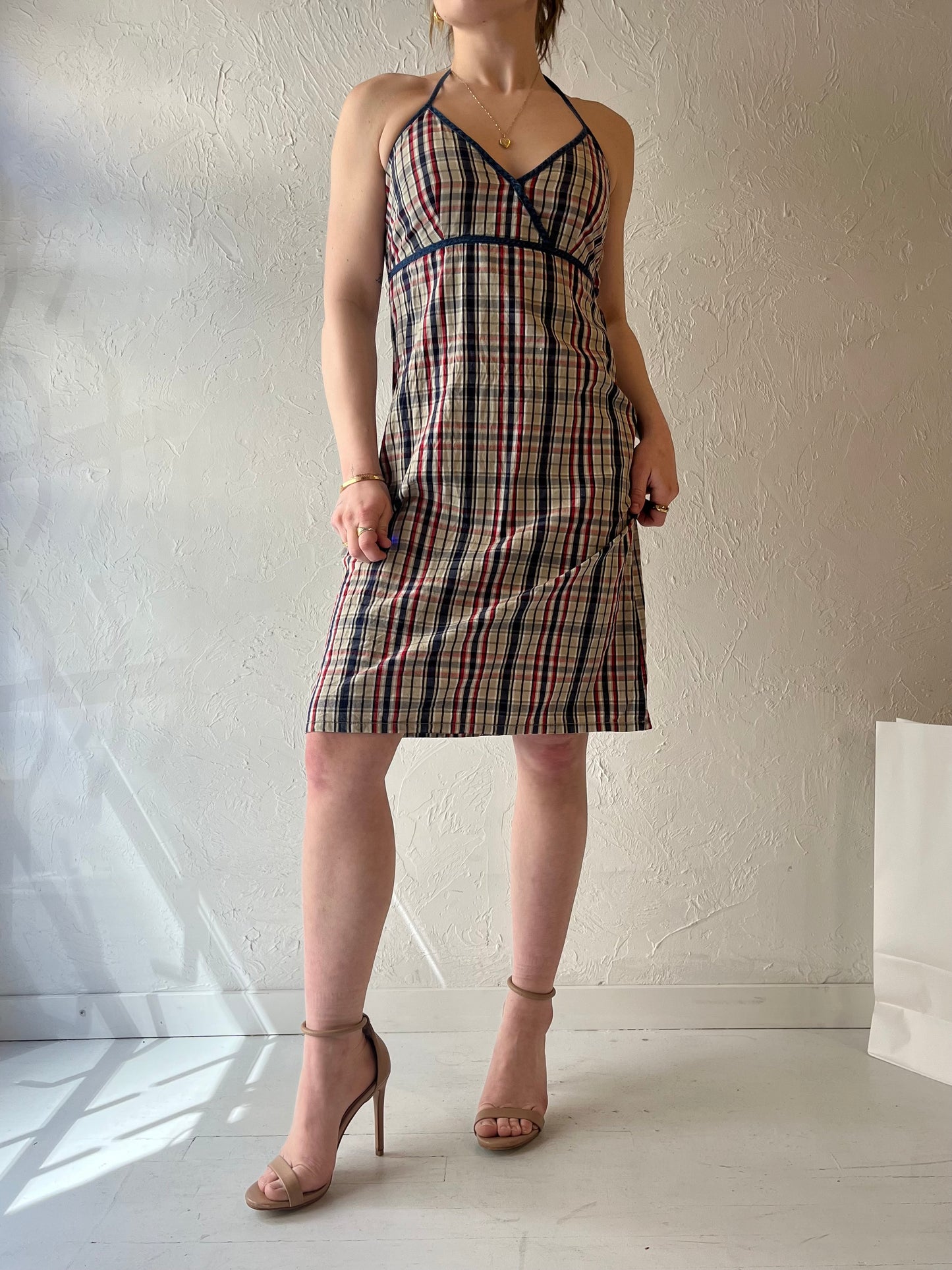 Y2k 'Tommy' Plaid Halter Dress / Small