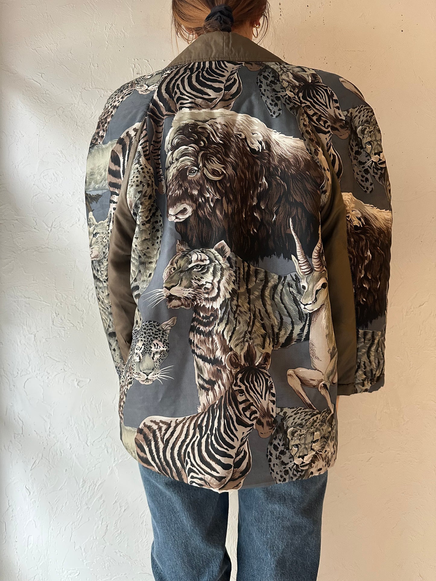 80s 'Adam Douglas' Silk Animal Jacket / Small