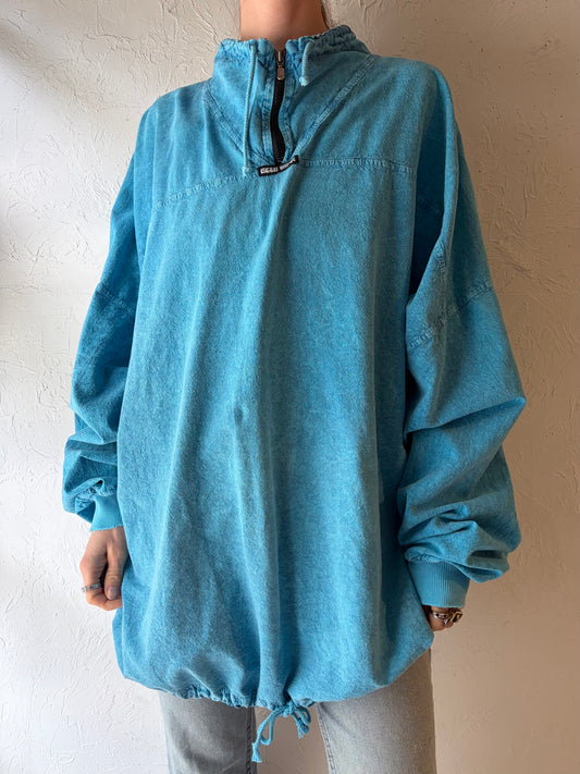 90s 'Ezze Wear' Blue Cotton Sweater / XL