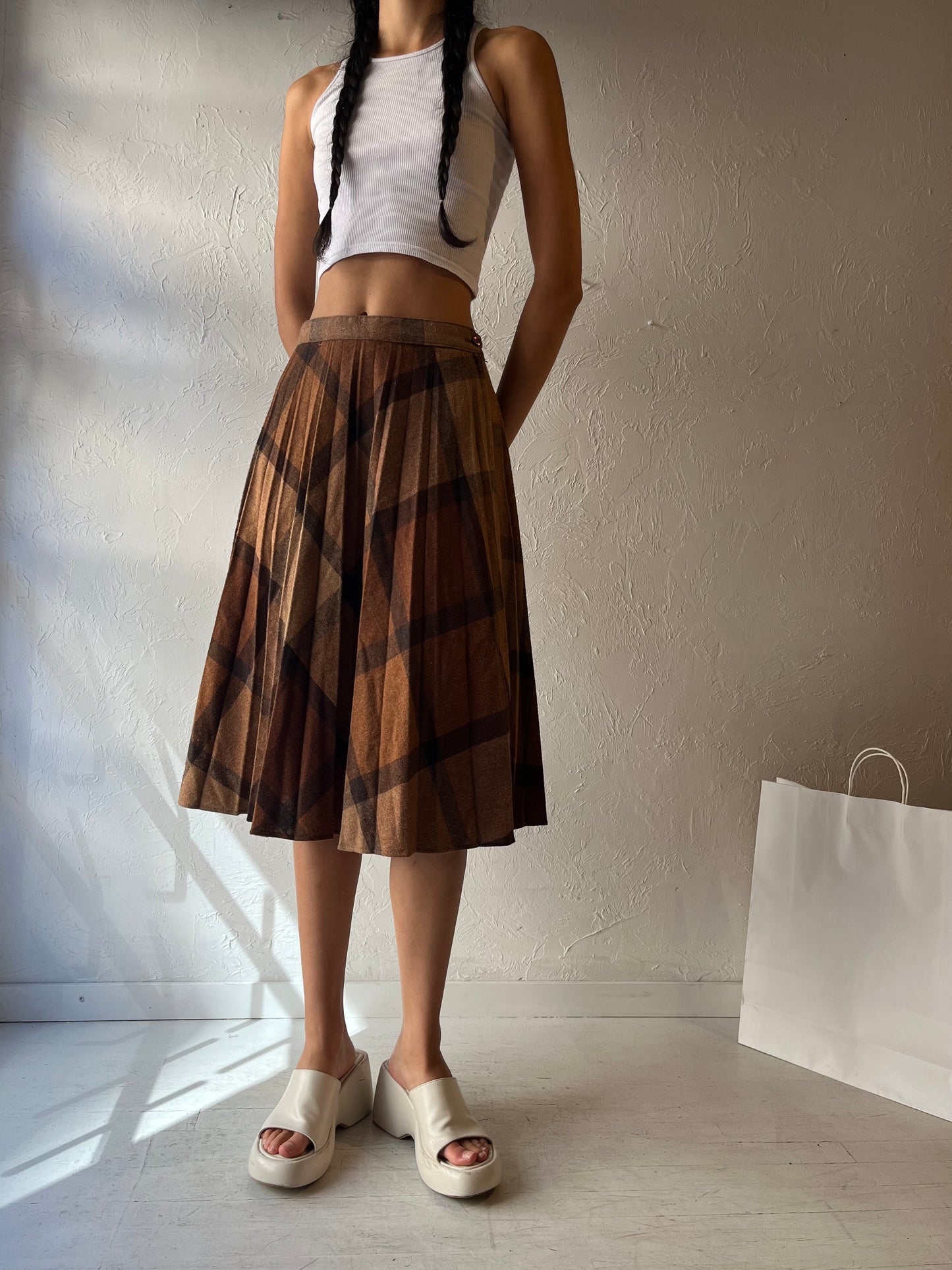 70s Knit Midi Skirt / Union Made / Medium