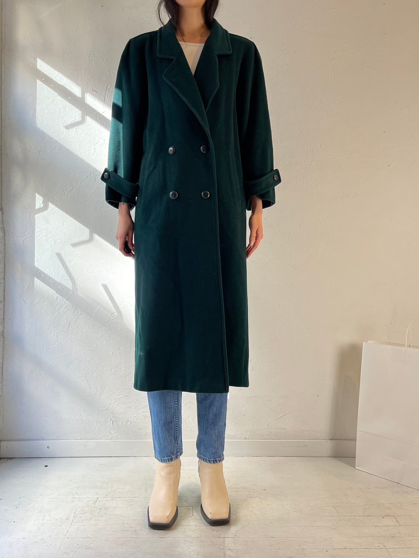 80s ‘Edward Chapman’ Green Wool Coat / Medium