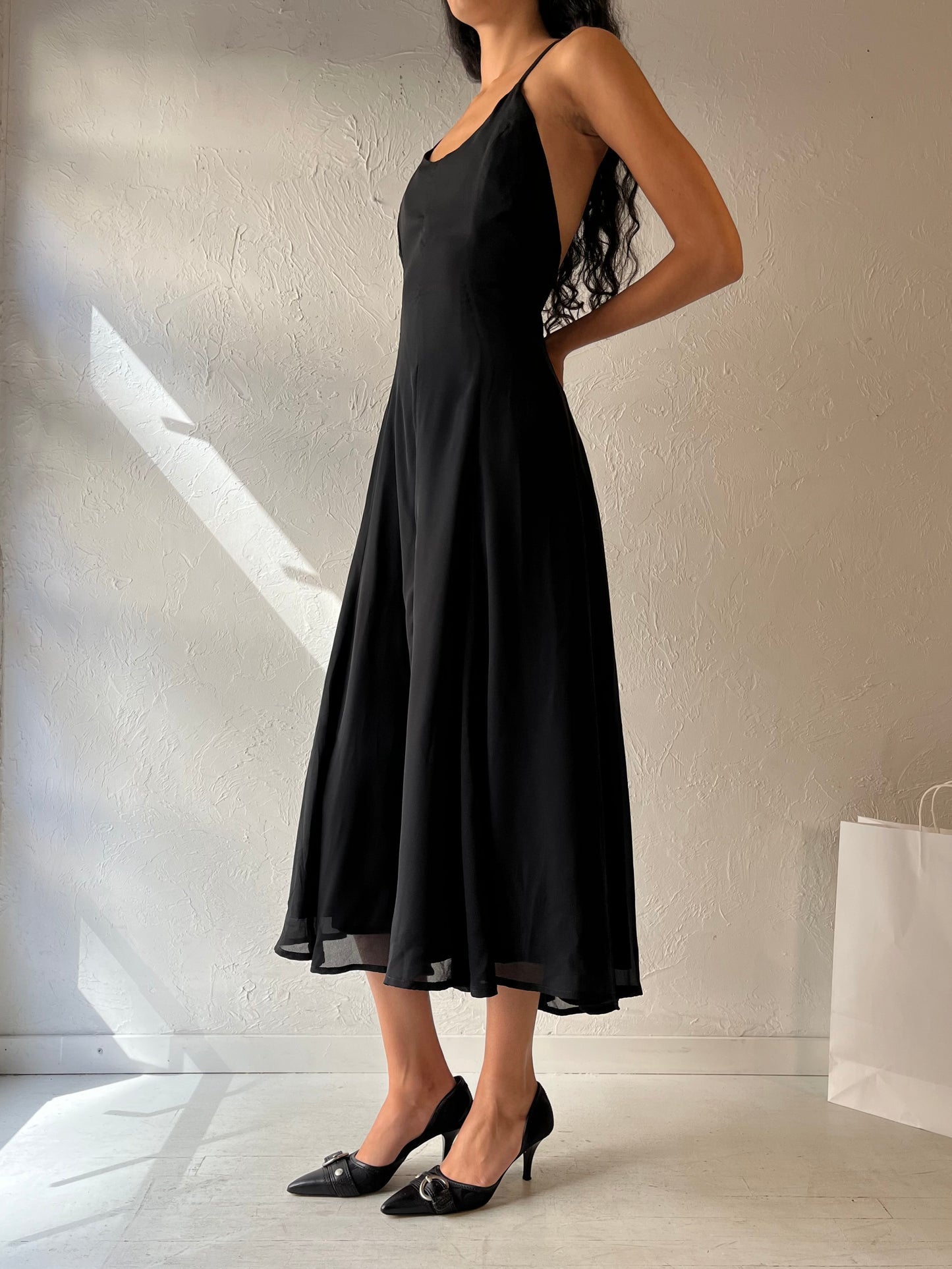 90s ‘Dianne B’ Black Formal Dress / Medium