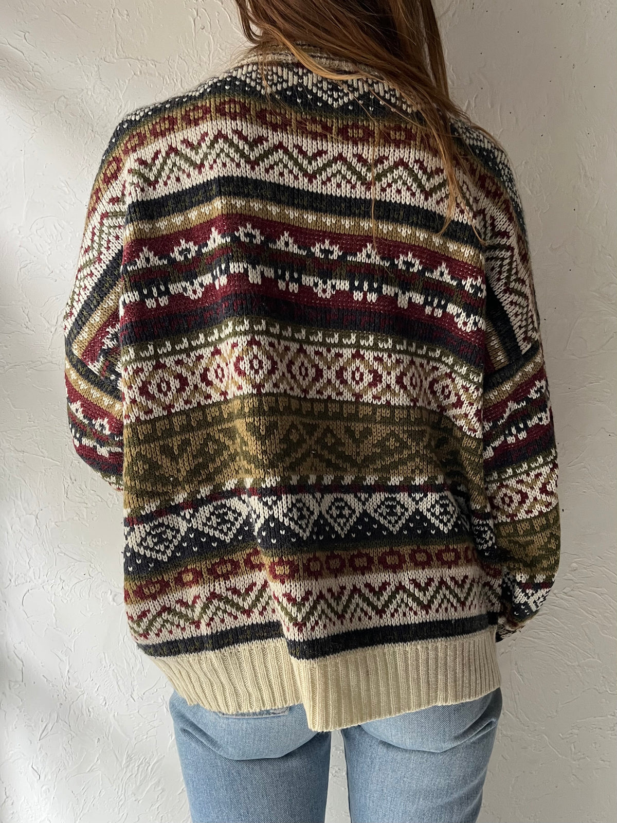 90s 'Jargon' Knit Pullover Winter Sweater / Large