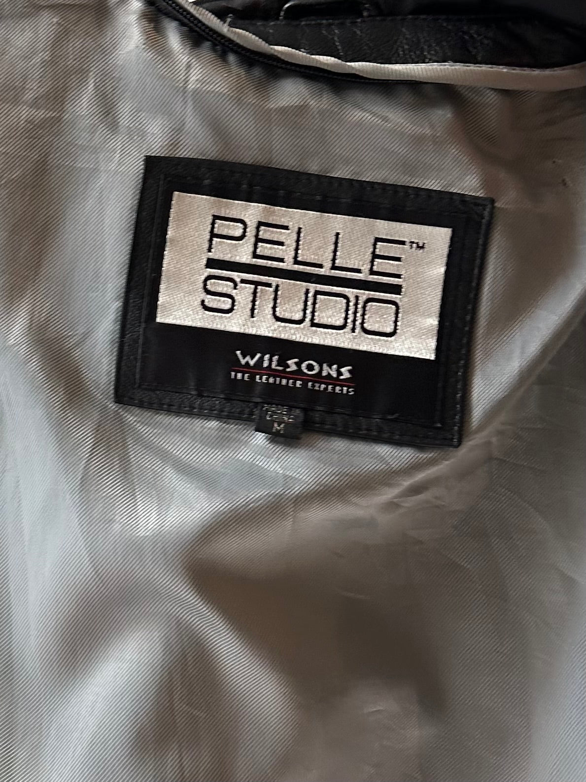 90s ‘Pelle’ Black Leather Hooded Jacket / Medium