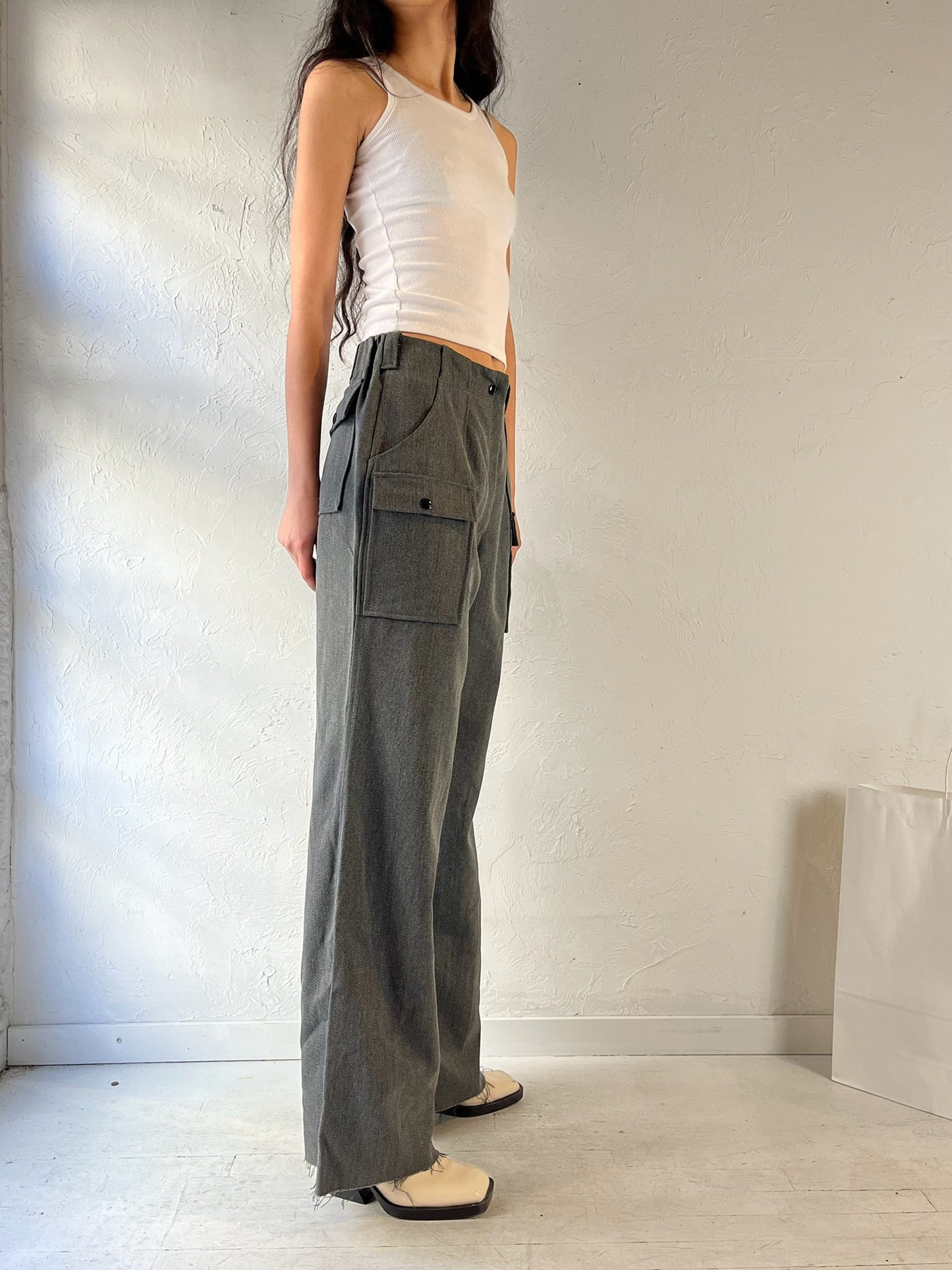 90s ‘Eddie Bauer’ Gray Wool Trousers / Small