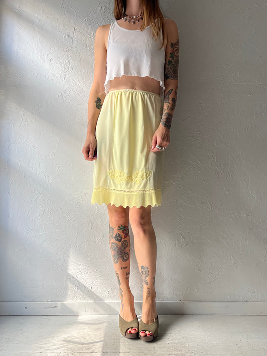 Vintage Yellow Sheer Slip Skirt / Smal