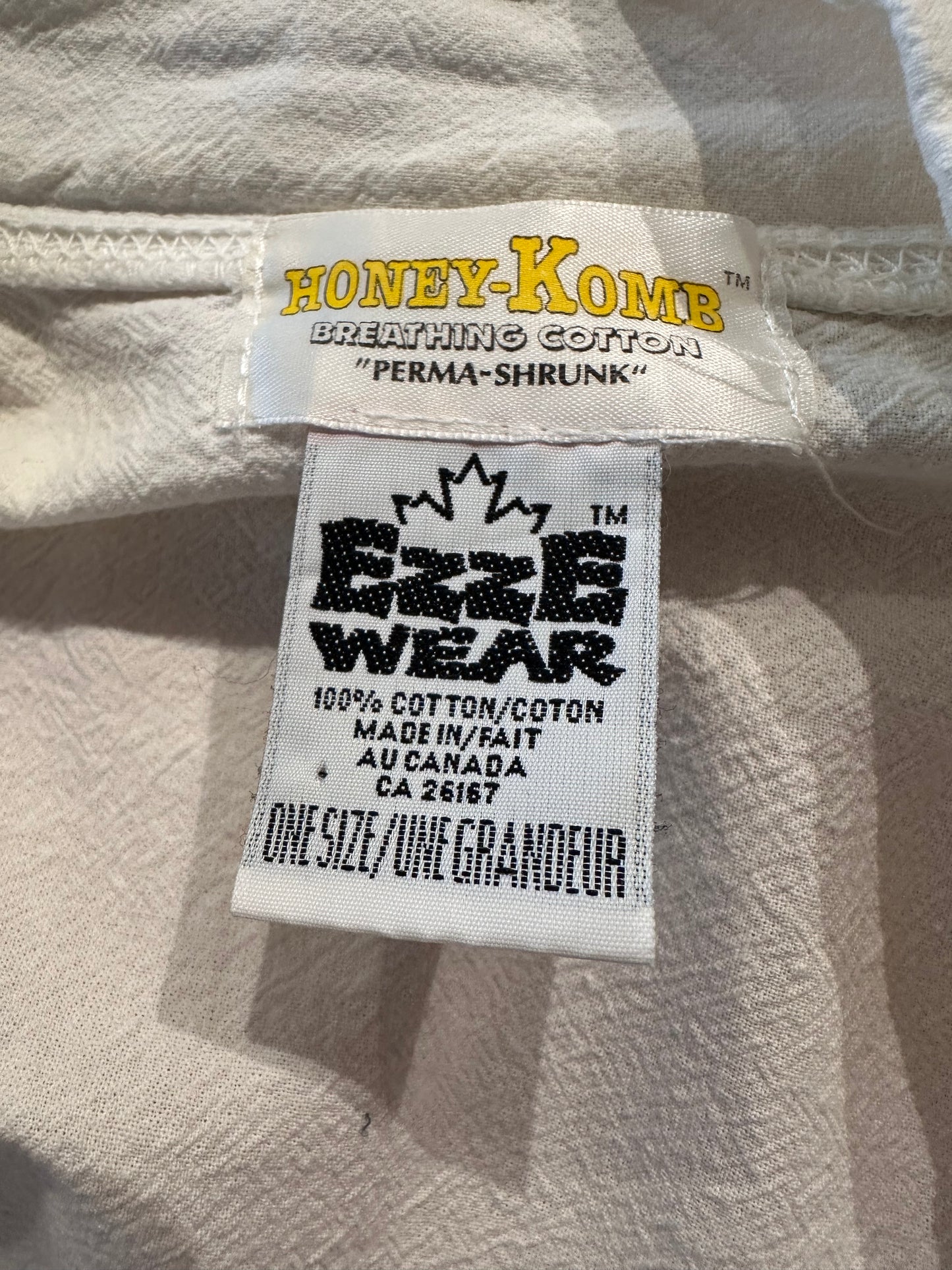 90s 'Ezze Wear' White Cotton Jacket / XL