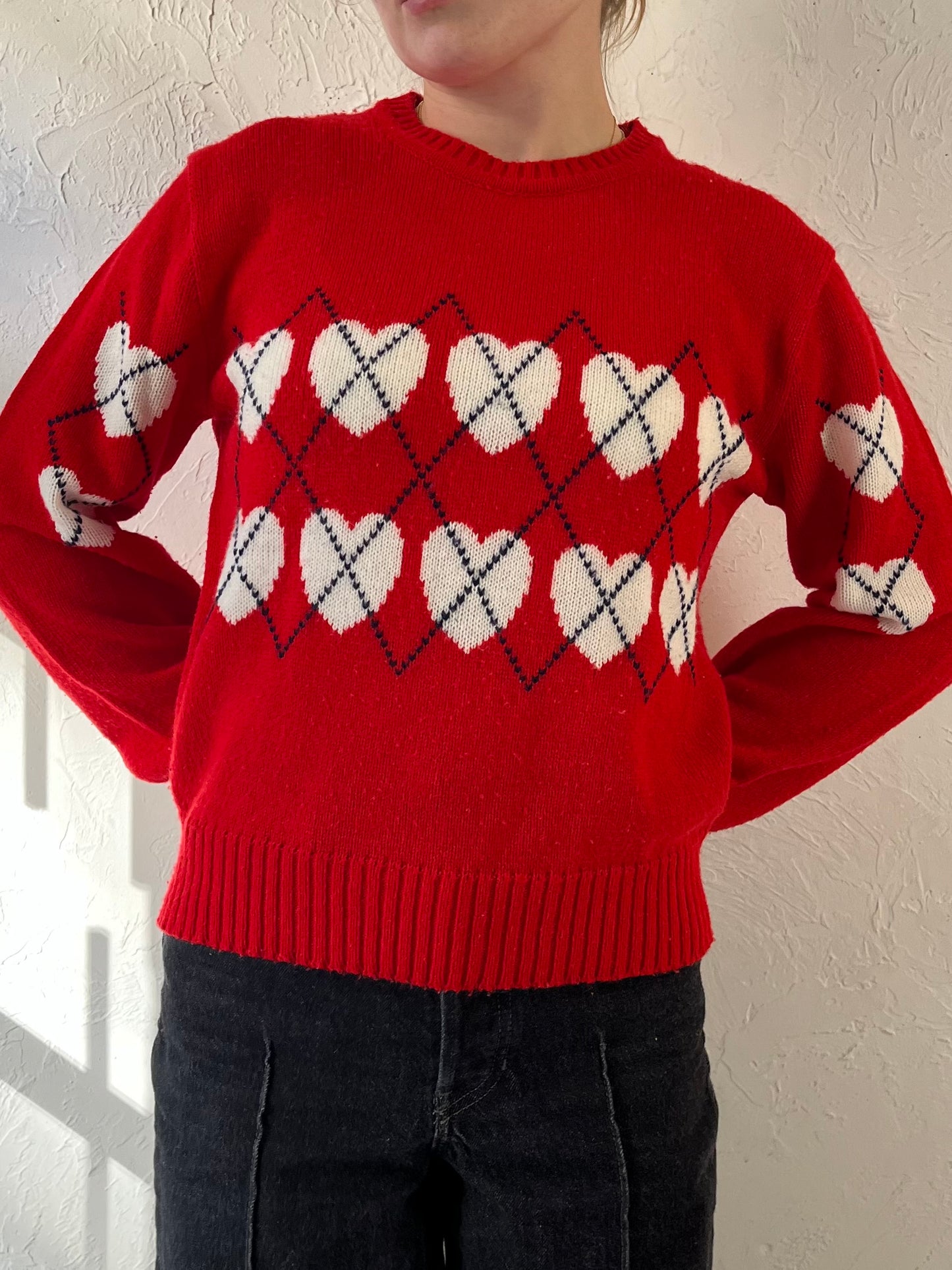 Vintage 'Out Of The Blue' Red Heart Sweater / Large