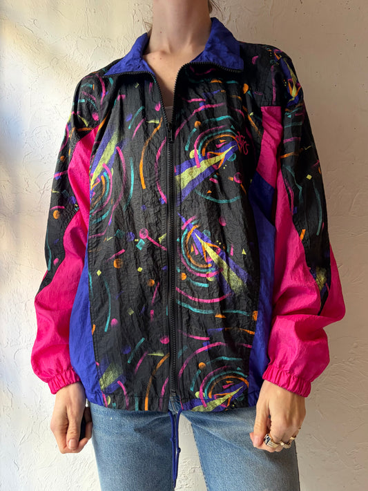 90s 'Asics' Retro Nylon Sports Jacket / Large