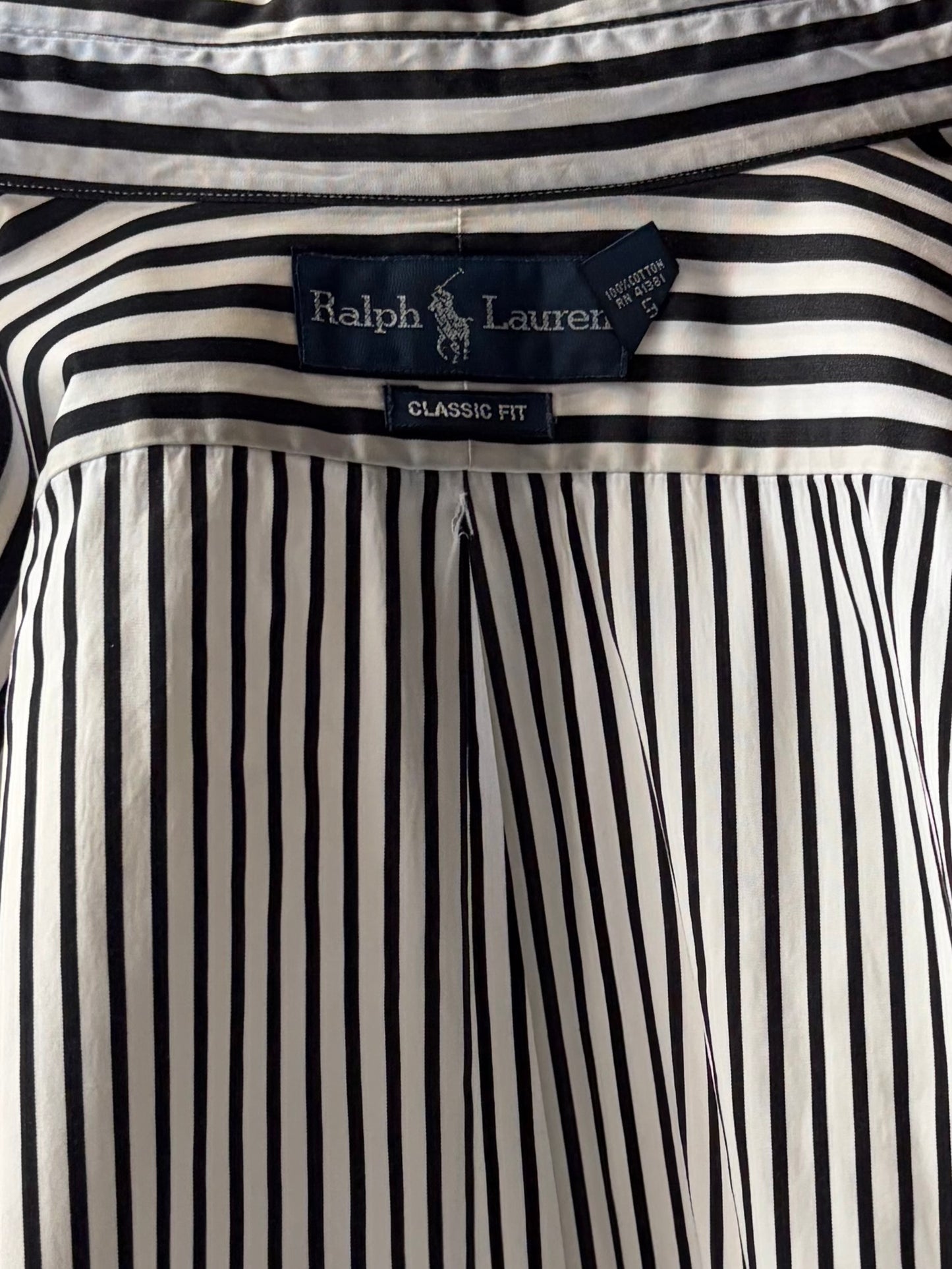 Y2k 'Ralph Lauren' Stripped Preppy Button Up Academia Dress Shirt / Large