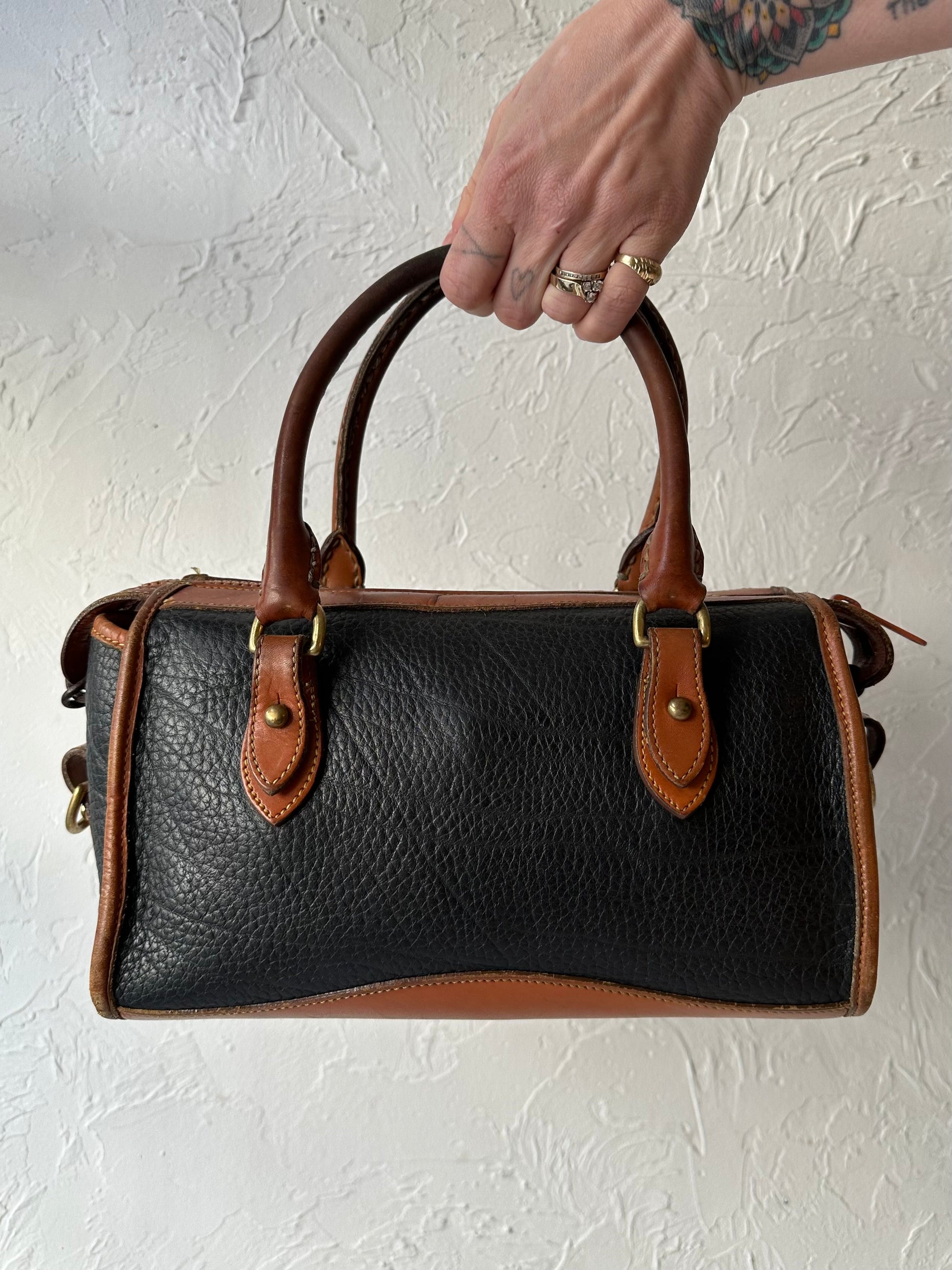 Vintage 90s ‘Dooney & Bourke’ Black and Tan Mini Bag