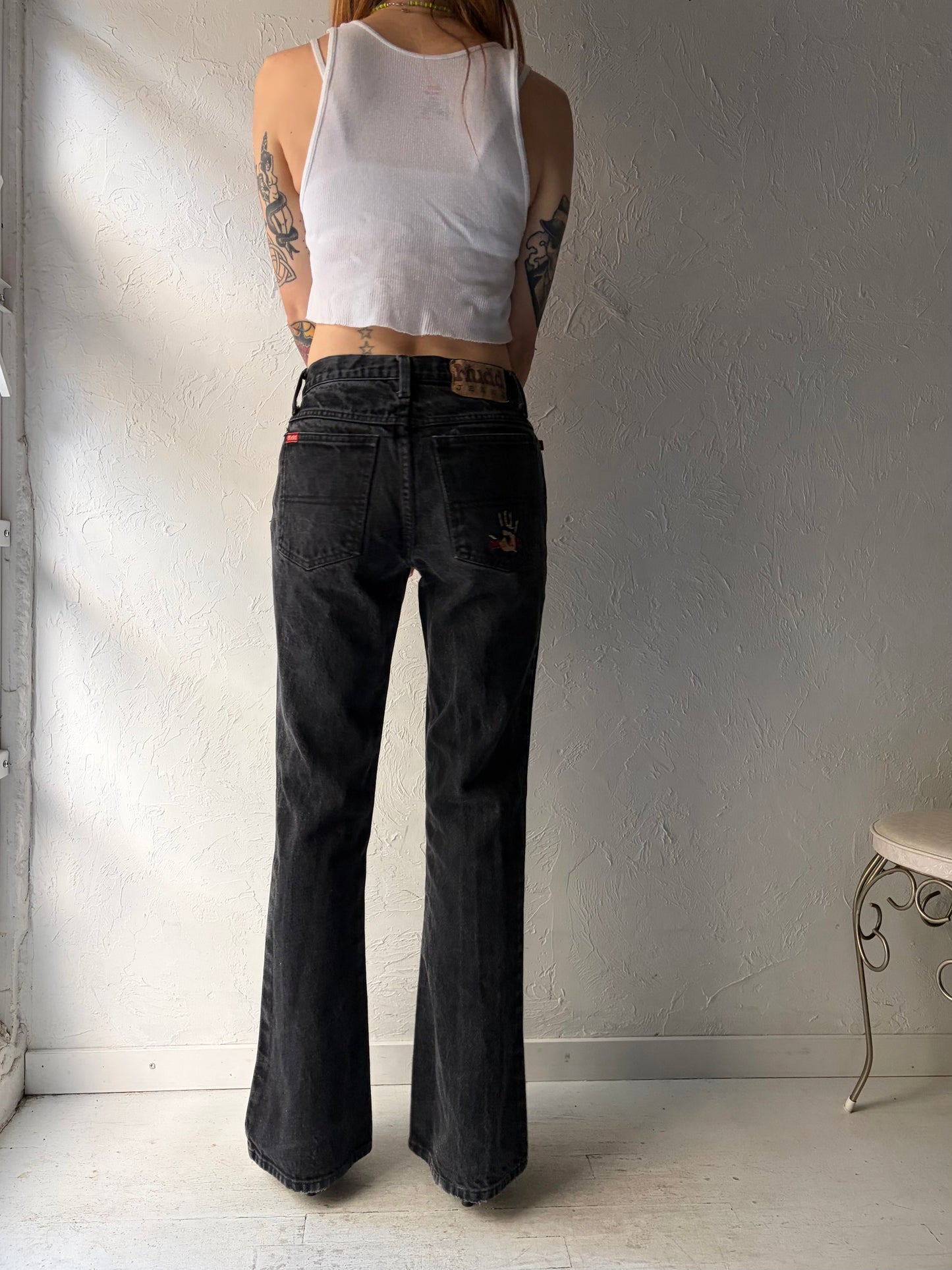 Y2k 'Mudd' Black Bootcut Jeans / 28