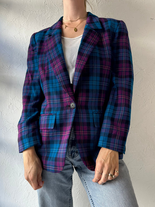 Vintage 'Pendleton' Plaid Wool Blazer Jacket / Medium