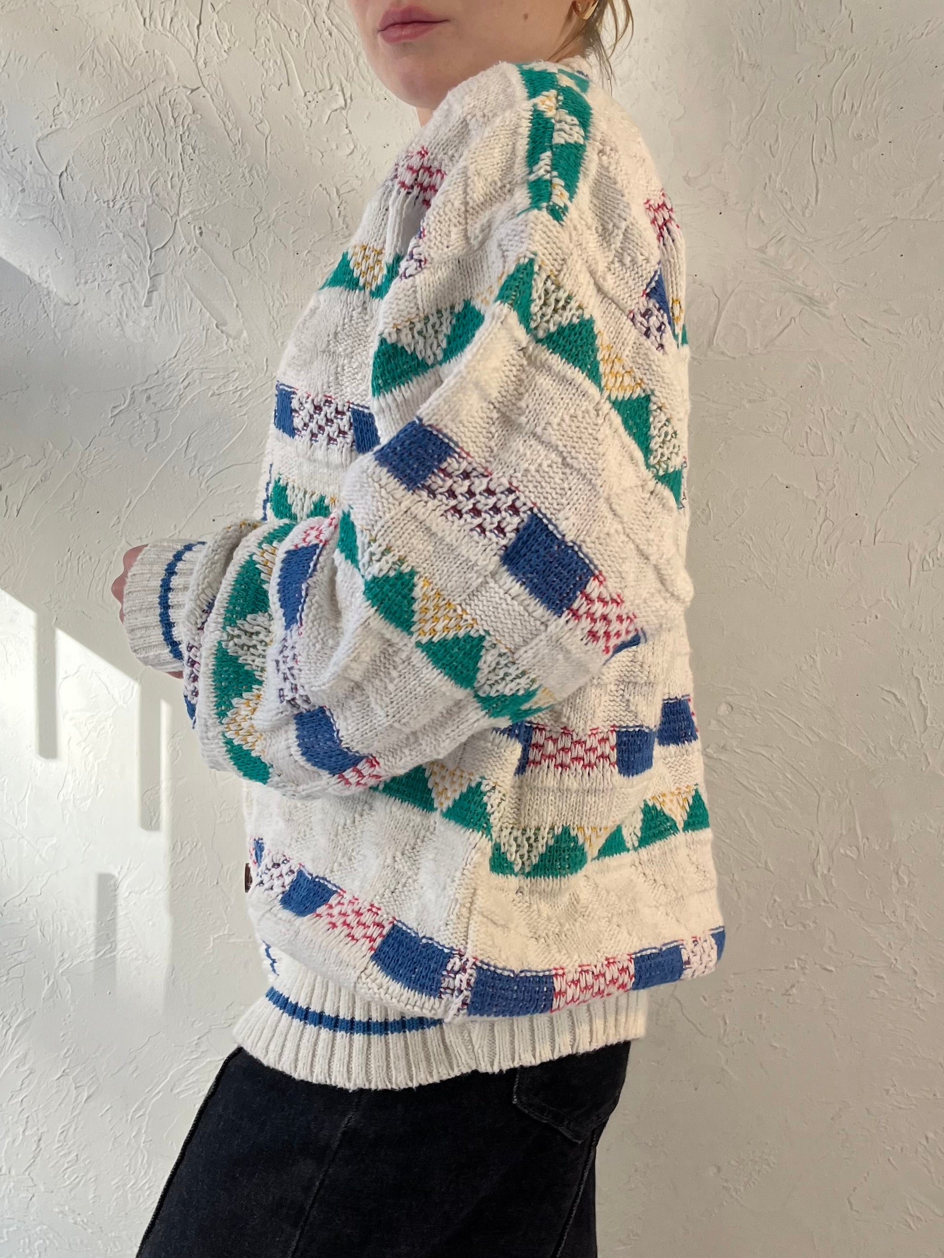 90s ‘Waterfront Workshop’ Cardigan Sweater / Large