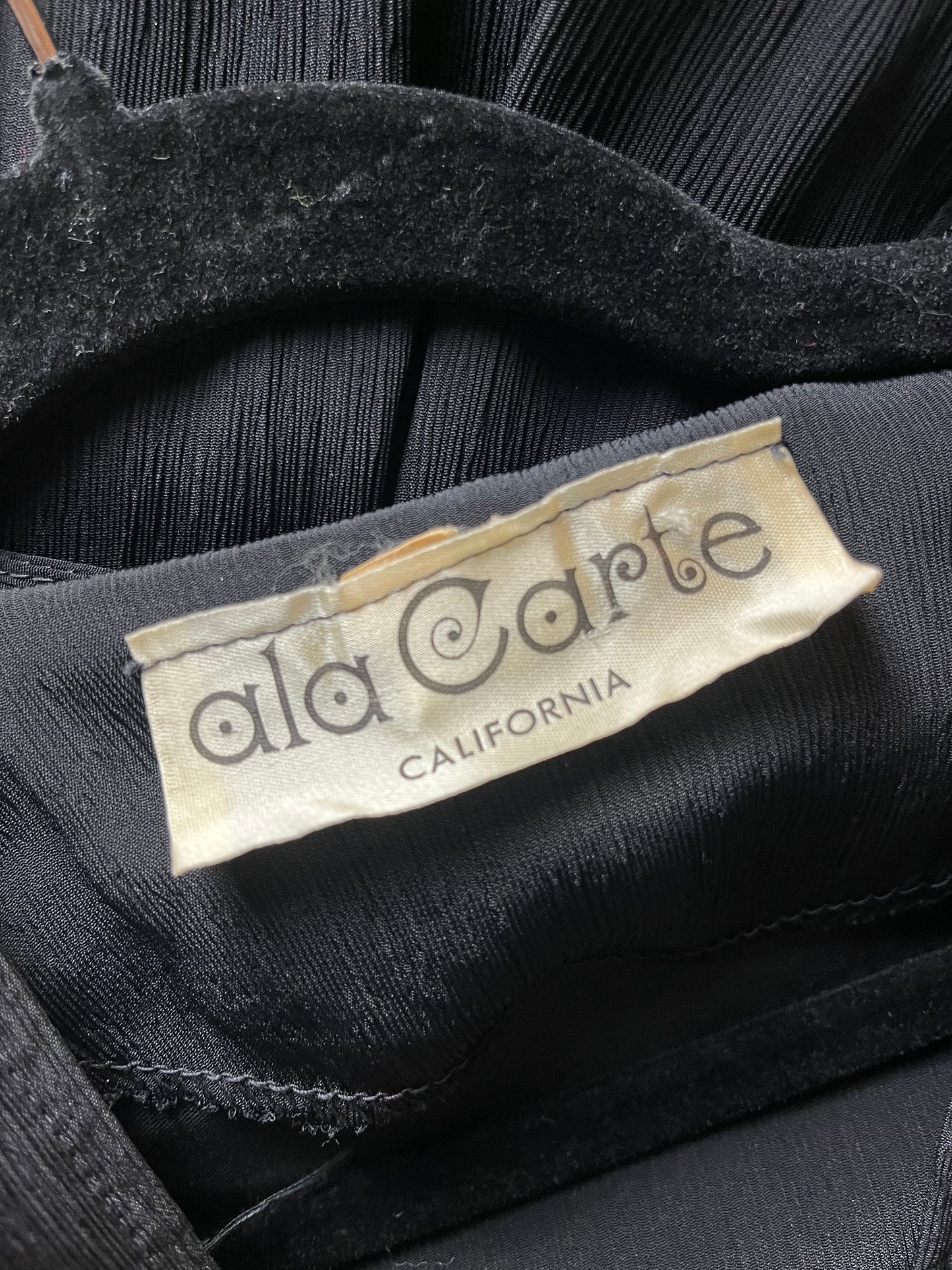80s 'Ala Carte' Black Slinky Dress / Small