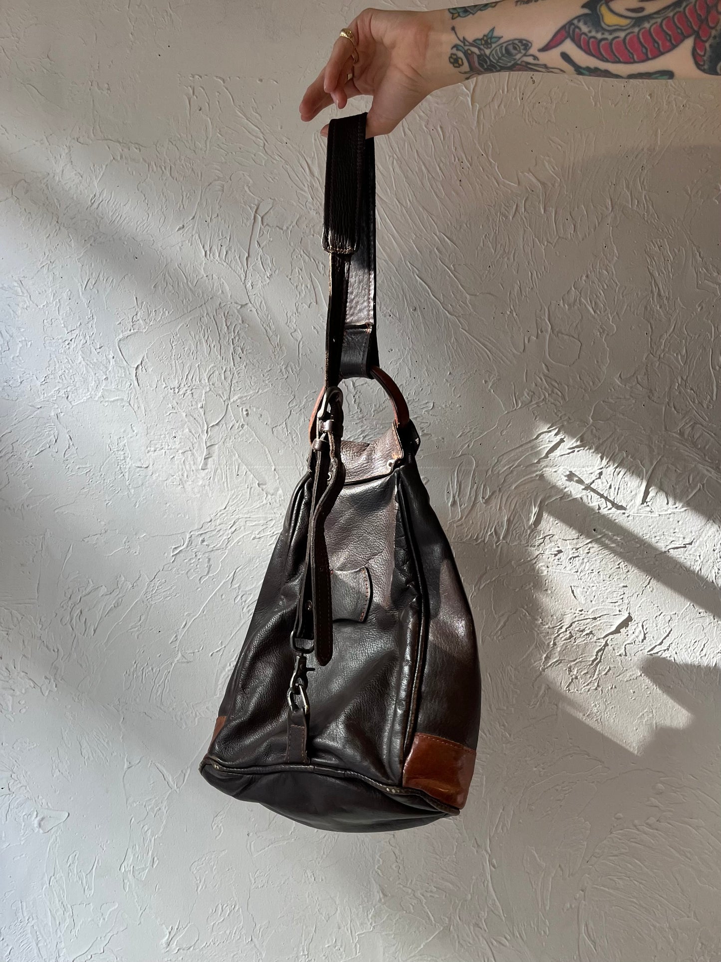 Vintage 'American West' Leather Shoulder Bag
