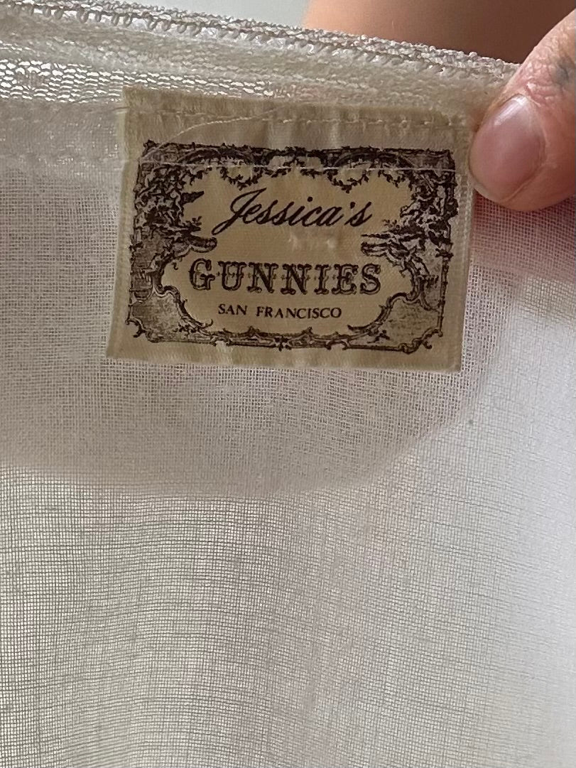 70s 'Gunnie Sax' White Sheer Blouse / Small