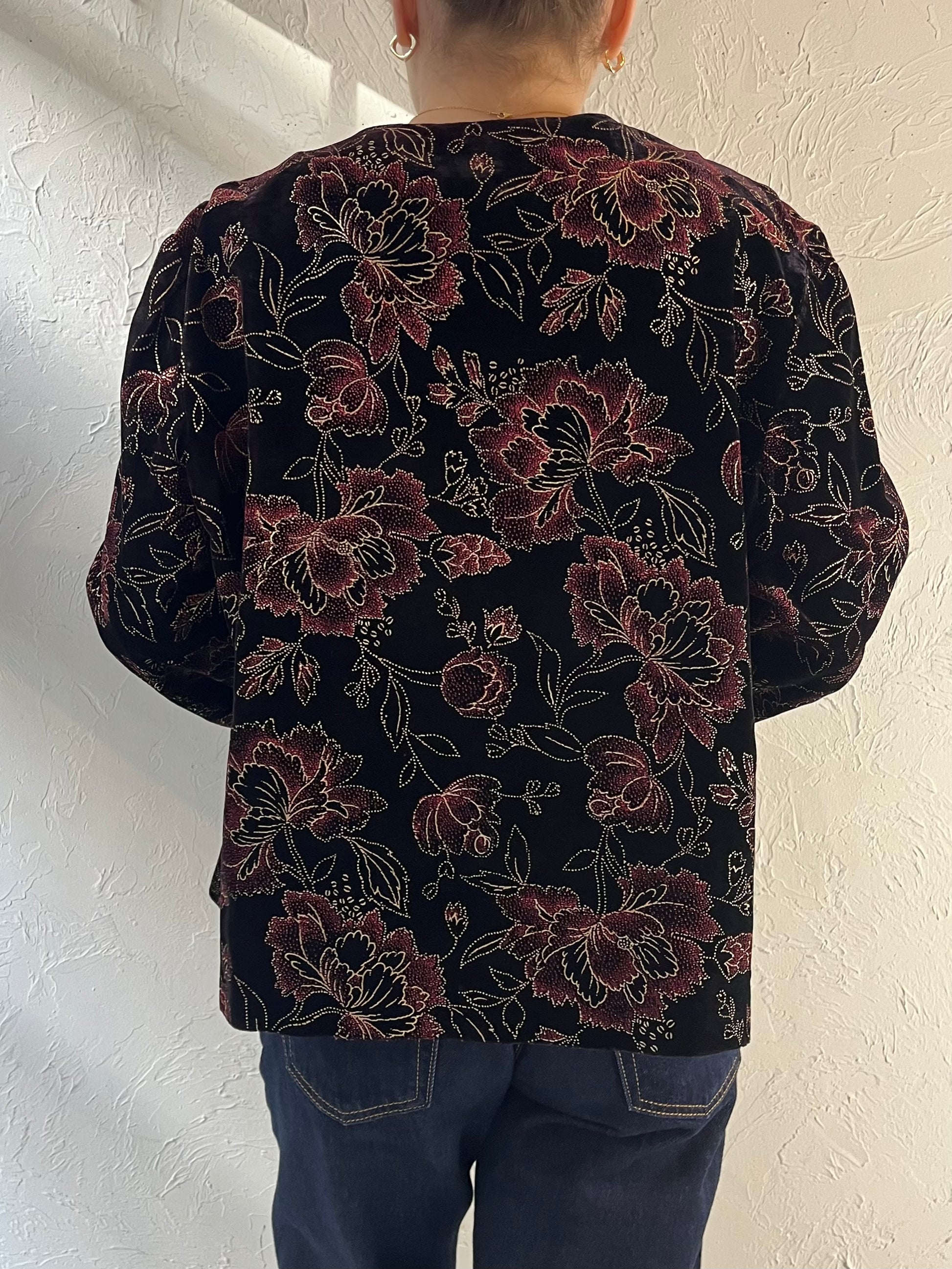 90s ‘Norton McNaughton’ Floral Embossed Jacket / Large