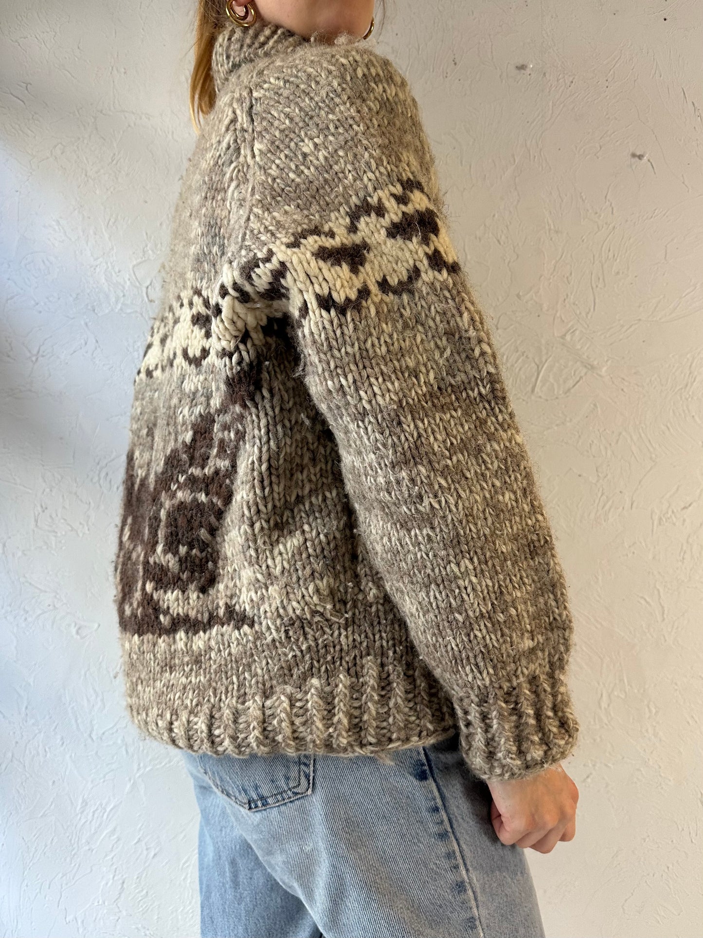 Vintage Hand Knit Eagle Sweater / Small