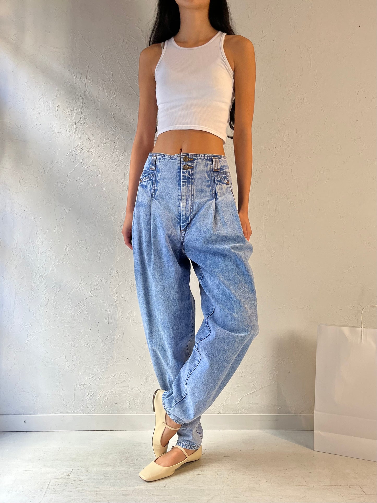 90s ‘Bill Bass’ Baggy Acid Wash Jeans / Medium