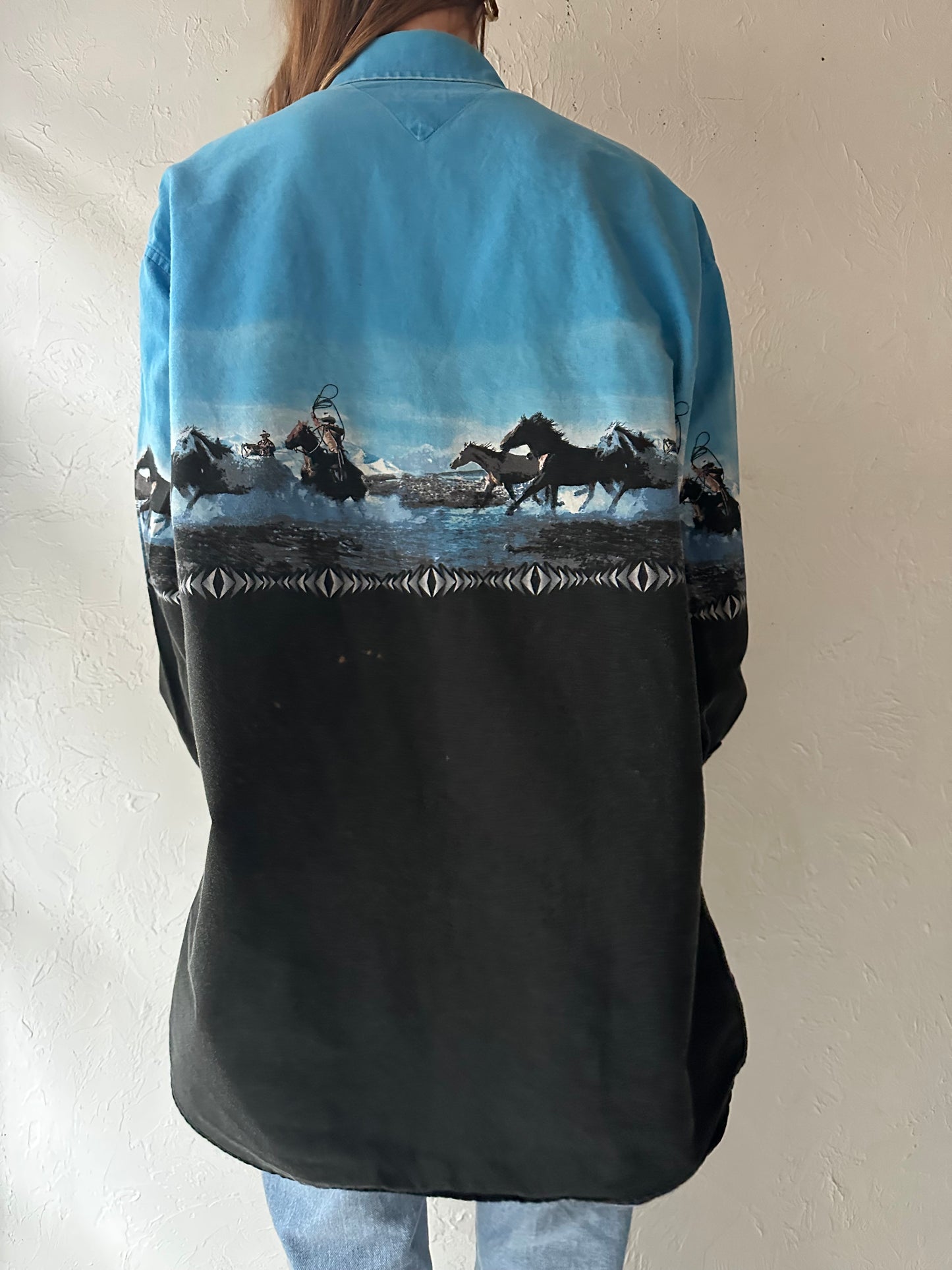 90s 'Panhandle Slim' Western Snap Up Shirt / XL