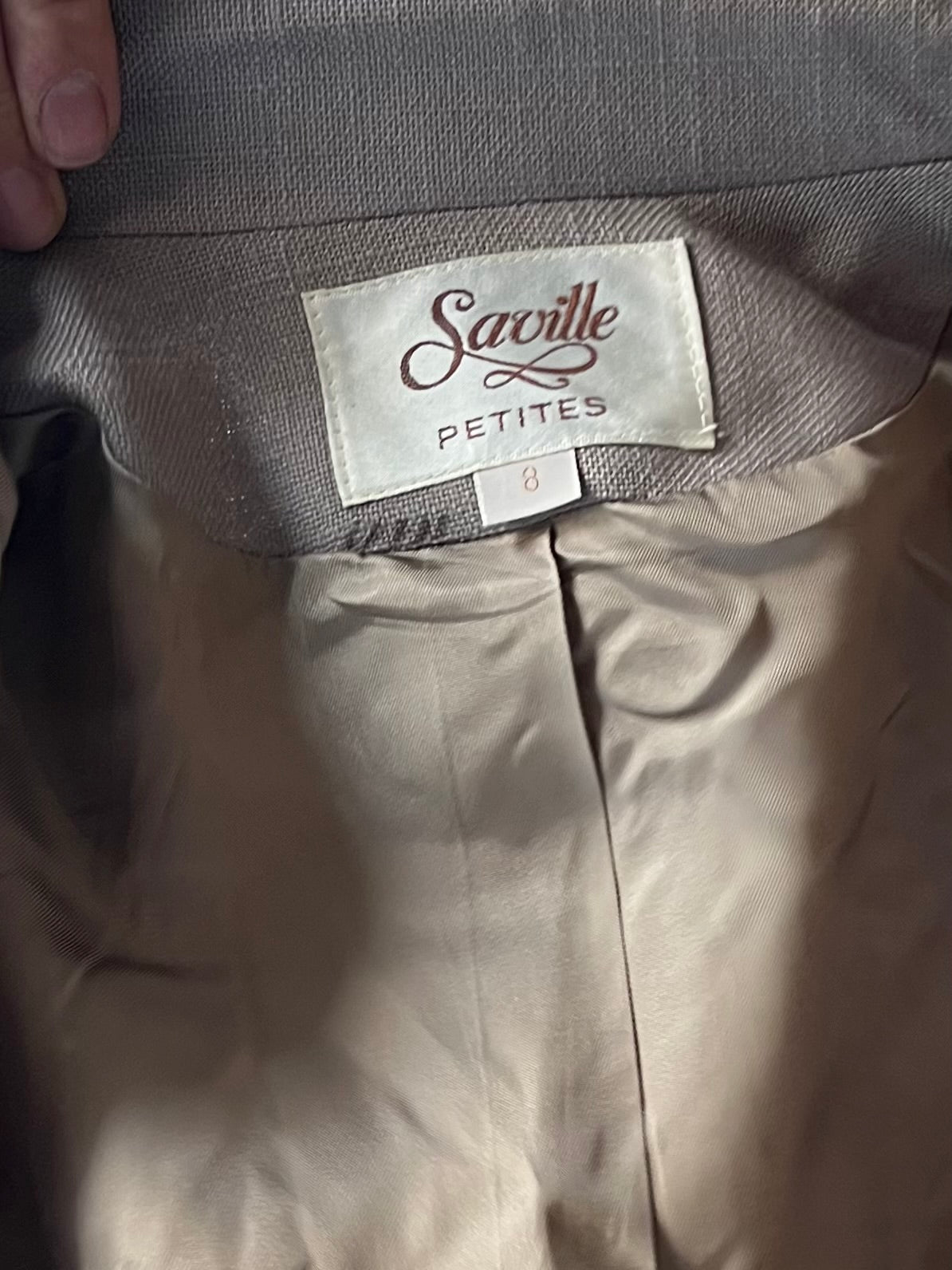 90s 'Saville' Taupe Knit Preppy Academia Minimalist Normcore Blazer Jacket / Small