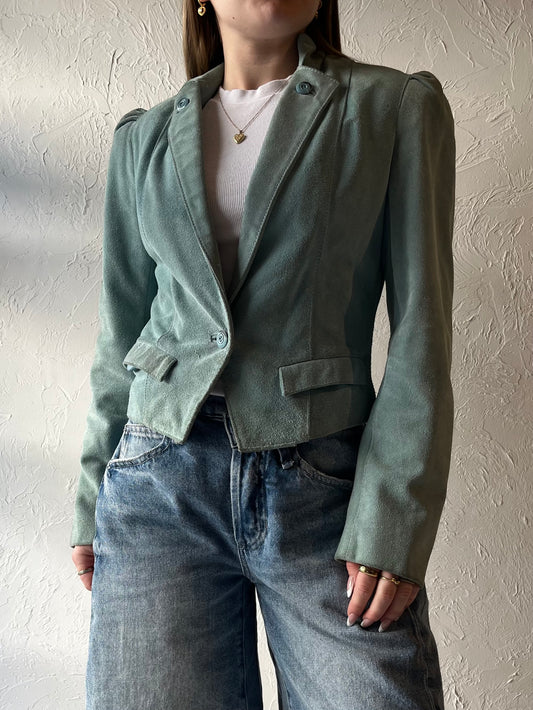 80s 'Wilsons Leather' Blue Suede Jacket / Small