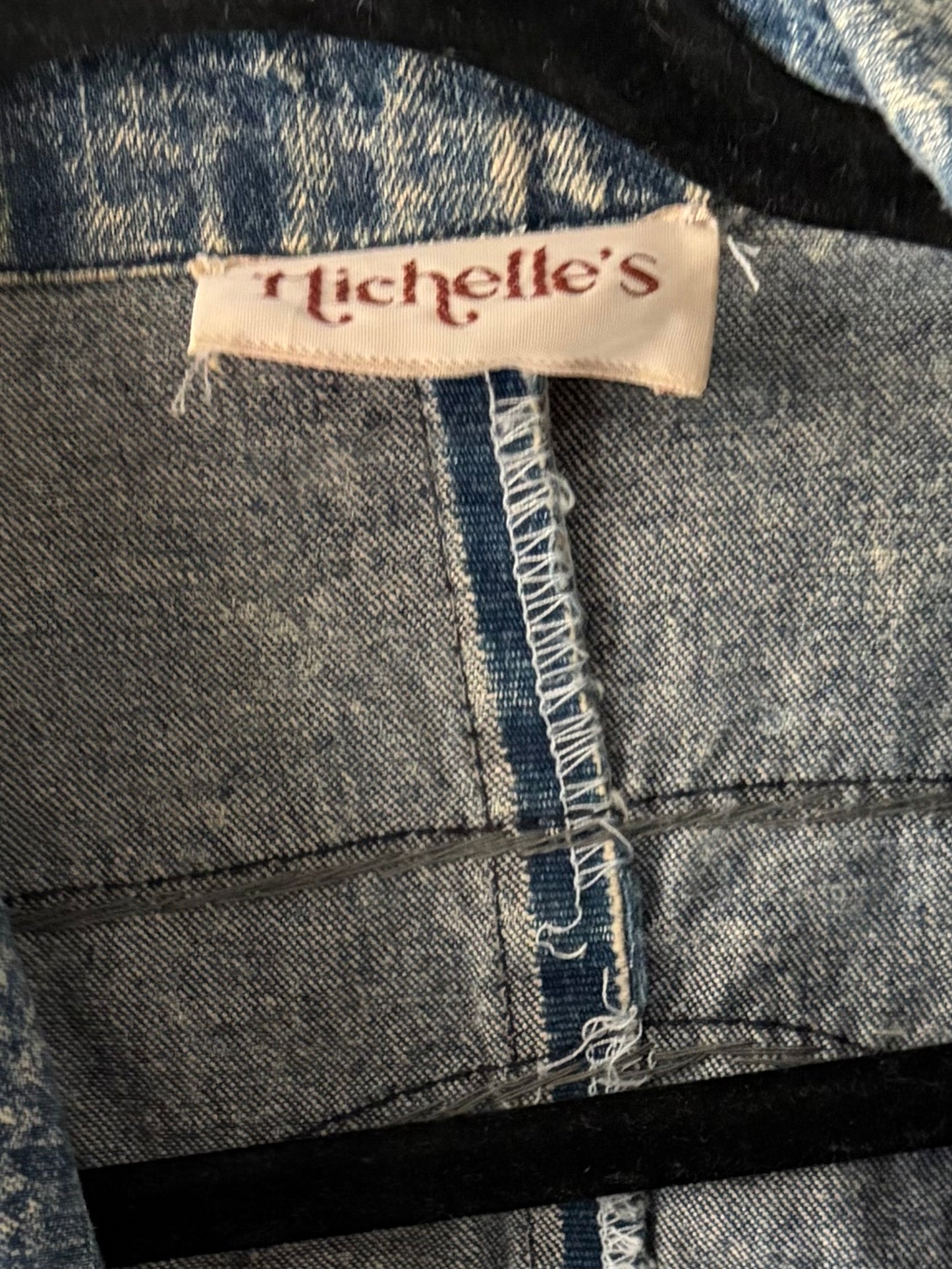 80s 'Michelle's' Retro Acid Wash Denim Jacket / 1980s Jean Western Blazer Jacket / Medium