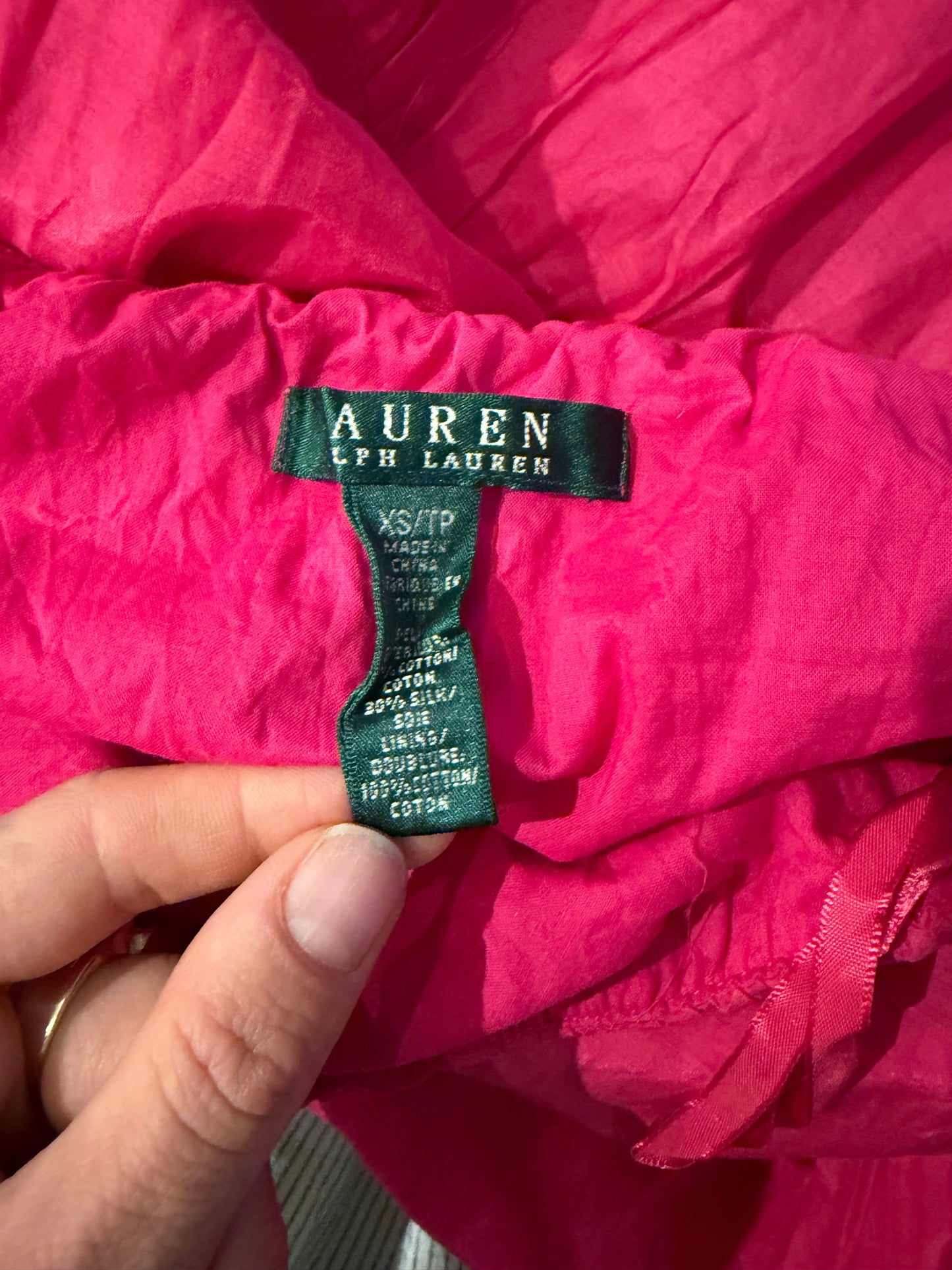 Y2k 'Ralph Lauren' Hot Pink Tiered Maxi Skirt / Small