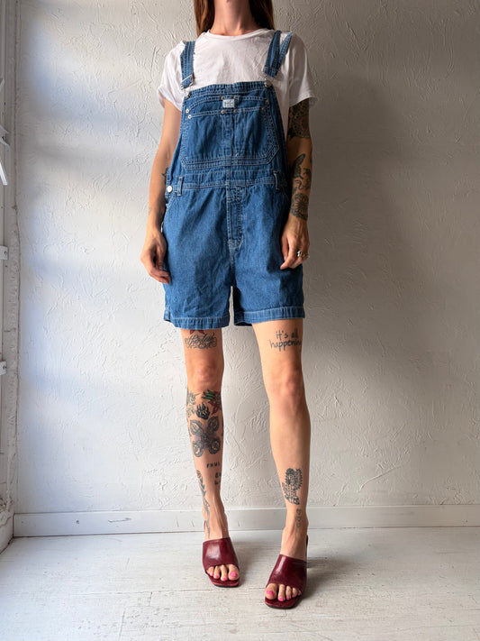 90s 'Calvin Klein' Denim Overall Shorts / Medium