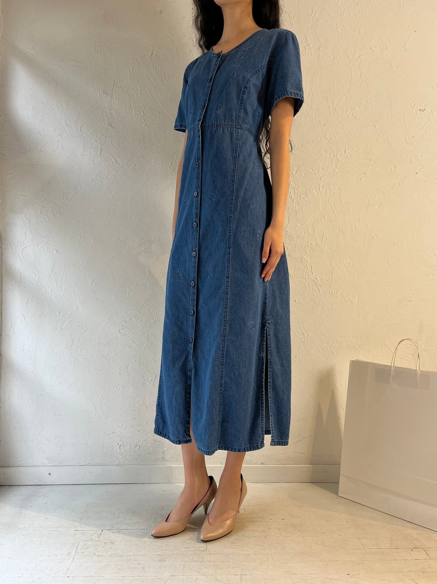 Y2K ‘Penmans’ Button Up Denim Dress / Medium