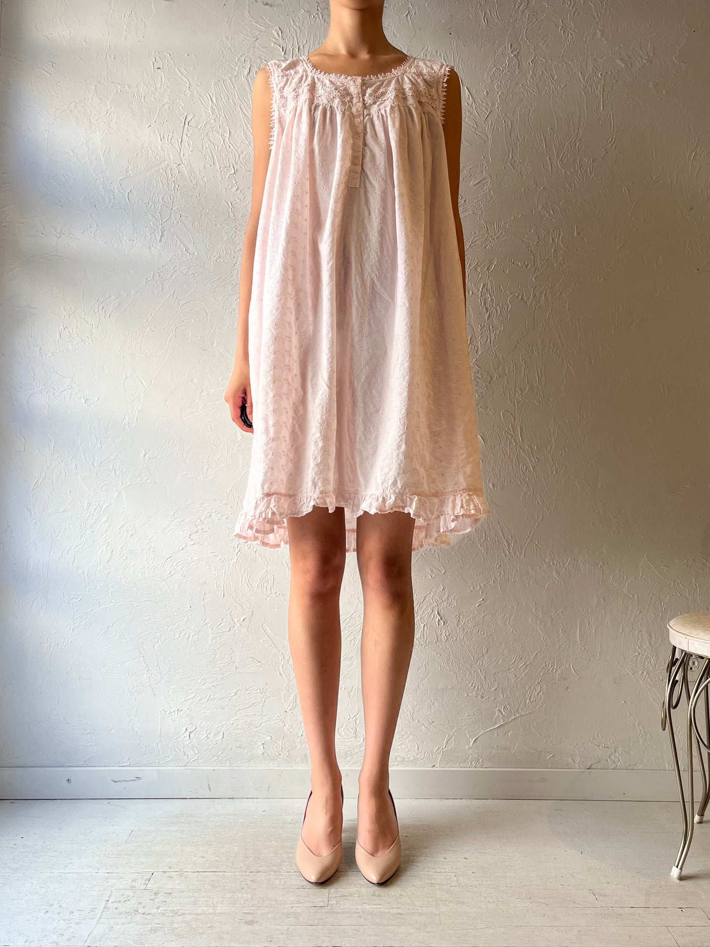 Y2k 'Adonna' Pink Romantic Night Dress / XL