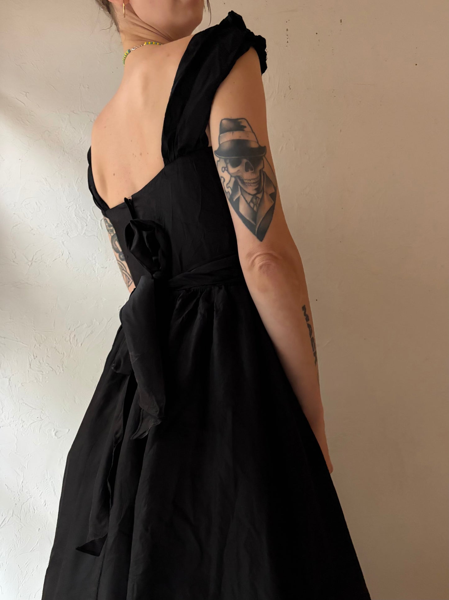 80s 'Gunne Sax' Black Sequin Formal Gown / Small