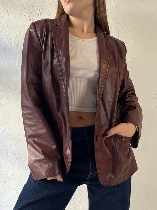 80s ‘Genuine Leather’ Brown Leather Jacket / Medium