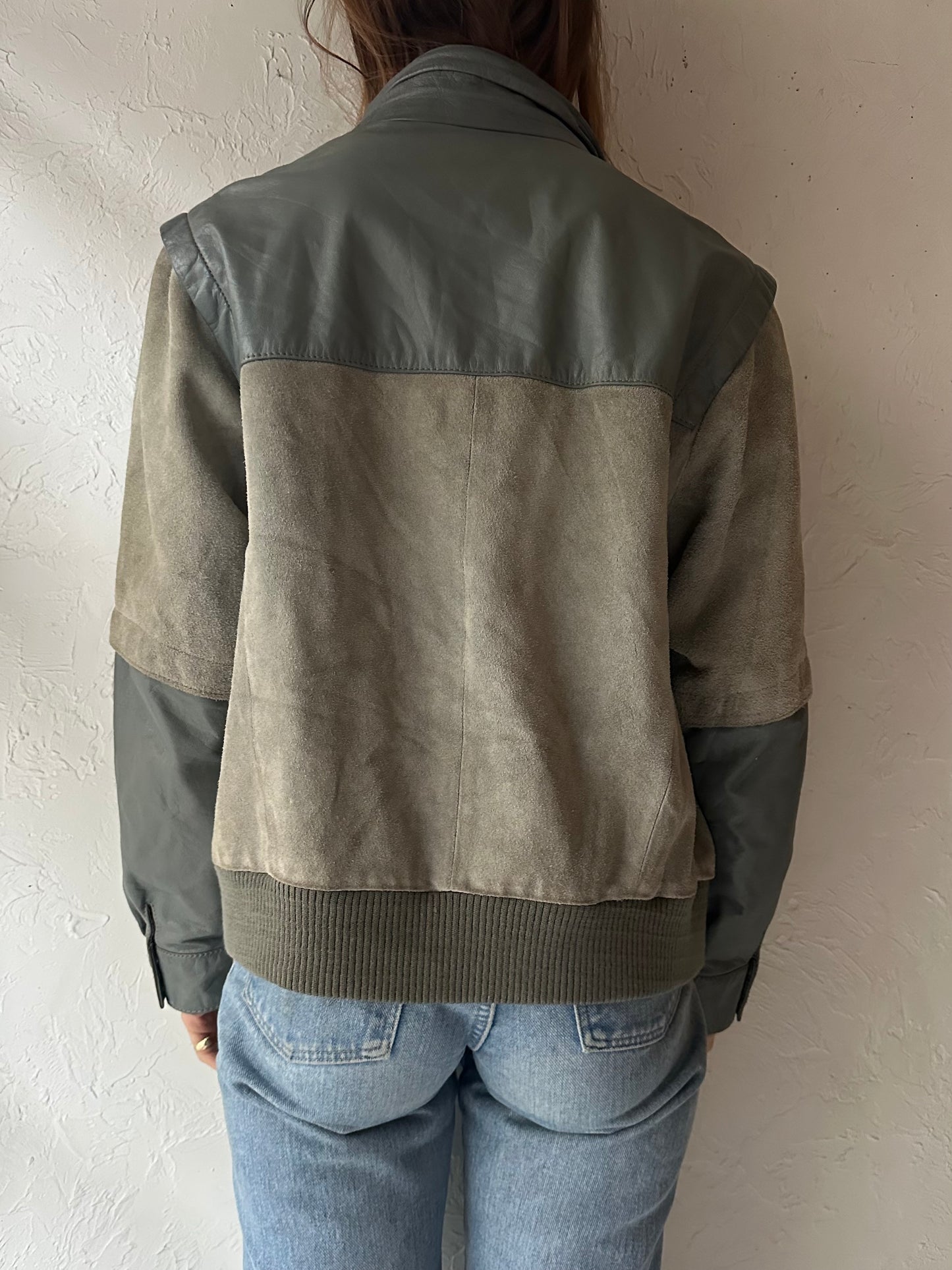 80s 'Winlit' Suede and Leather Jacket / Small